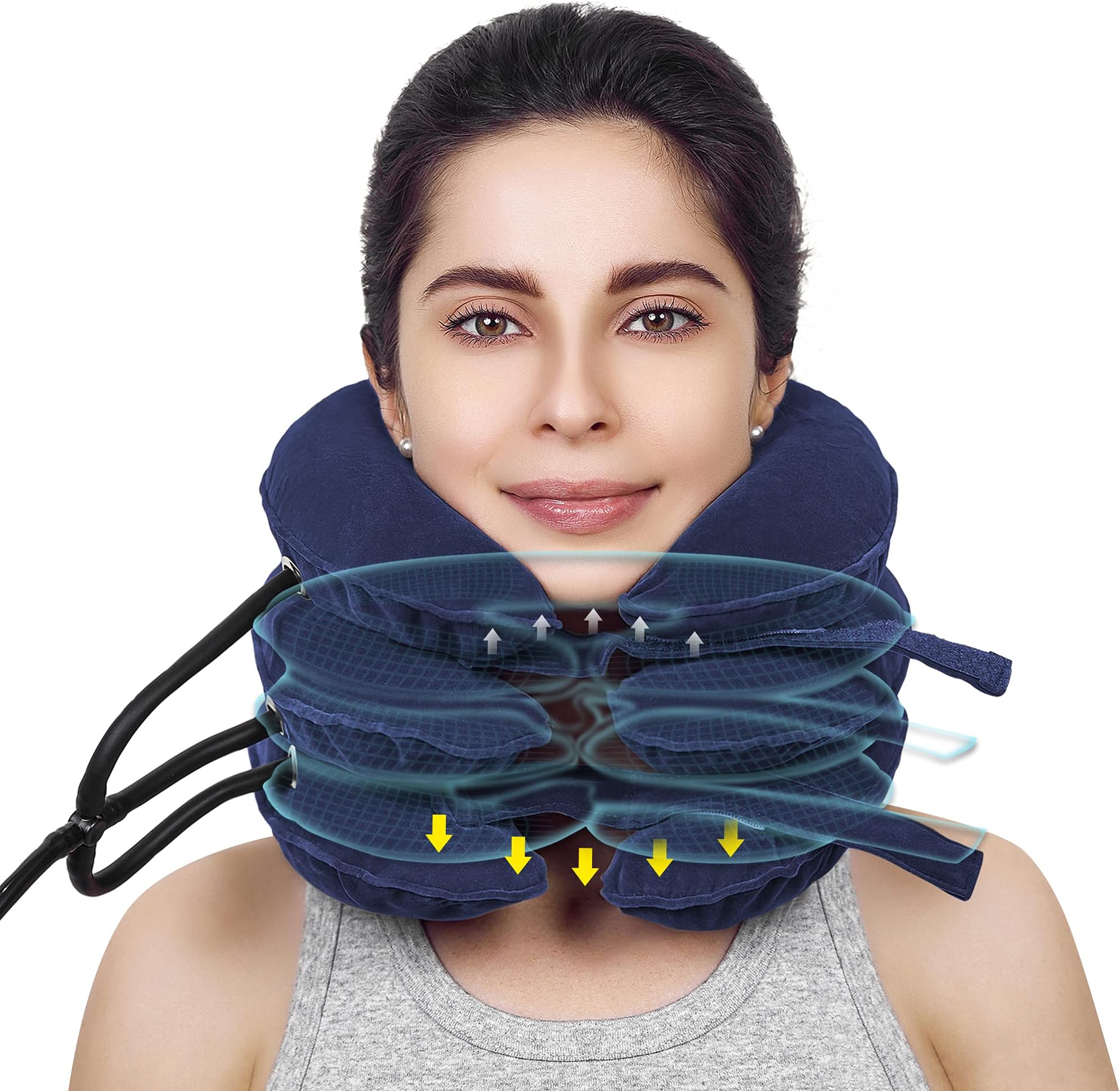 Cervical Neck Traction Device &Inflatable Adjustable Neck Stretcher Provide Neck Support Neck Traction and Neck Pain Relief,Neck Brace and Cervical Traction Device is The Neck Care Equipment