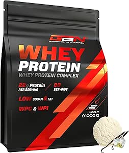 Whey Protein Pulver - 1000 g (Vanilla Ice Cream) - Mit Isolate Anteil - Instant lösliches ...