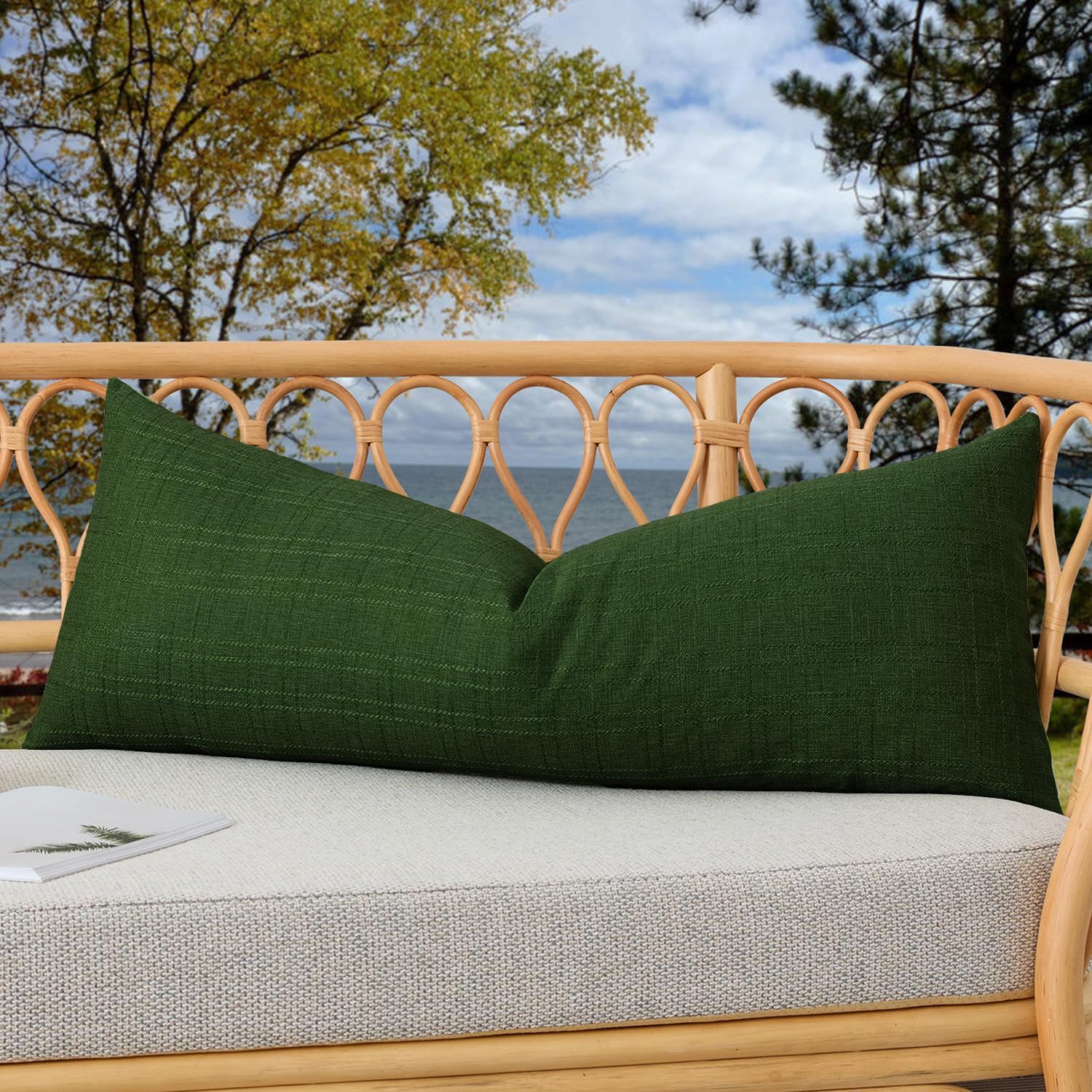 Kevin Textile Pack of 2 Outdoor Waterproof Pillow Covers Checkered Decorative Cushions Sham Throw Pillowcases Shell for Patio Tent Garden Couch Bed Sofa 22x22 Inch Blue