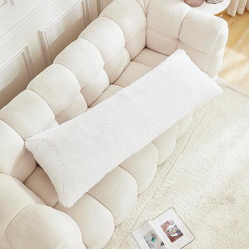 Uhamho Funda de almohada corporal grande y esponjosa de cuerpo completo, 21 x 54 pulgadas, suave, 1 paquete de cierre de cremallera decorativo para