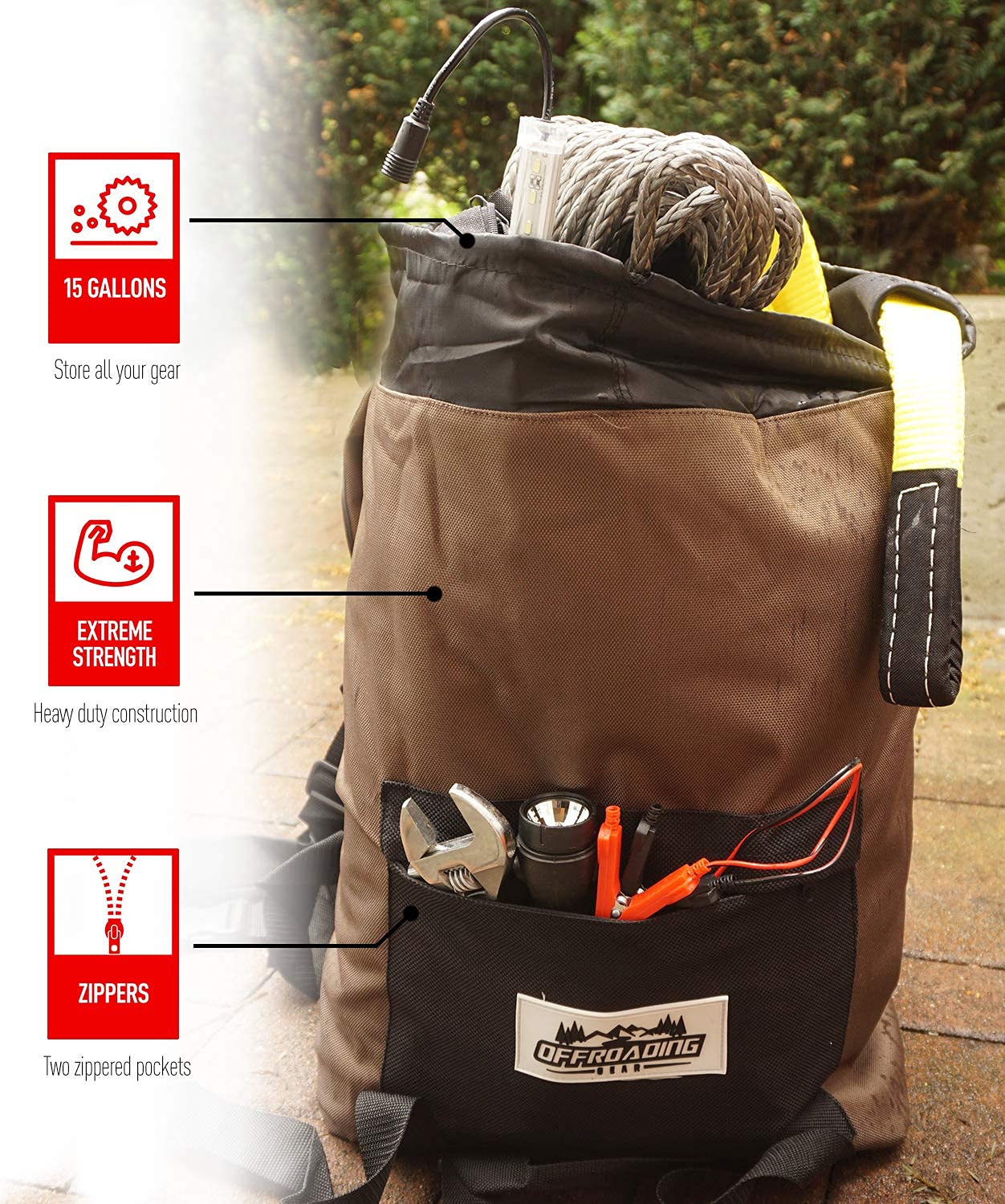 Buy Spare Tire Trash and Rear Gear Bag w/Seat Organizer & Backpack