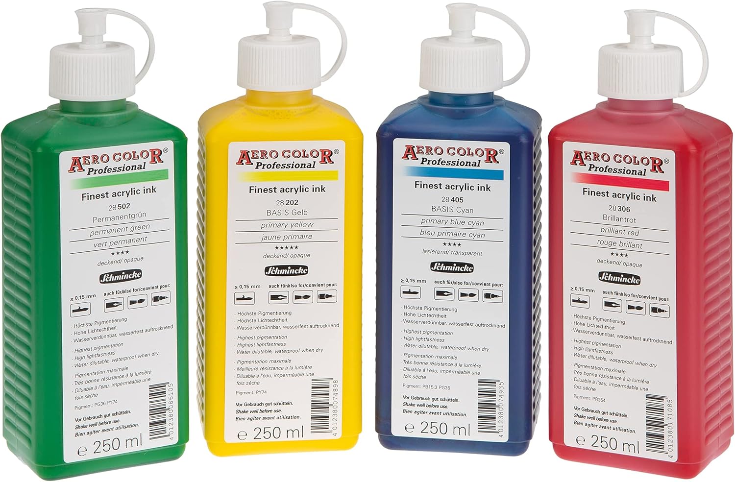 Schmincke - AERO COLOR Professional, Transparent White 250 ml, 28100027, highly liquid, brilliant acrylic color, airbrush, mixed media, acrylic ink