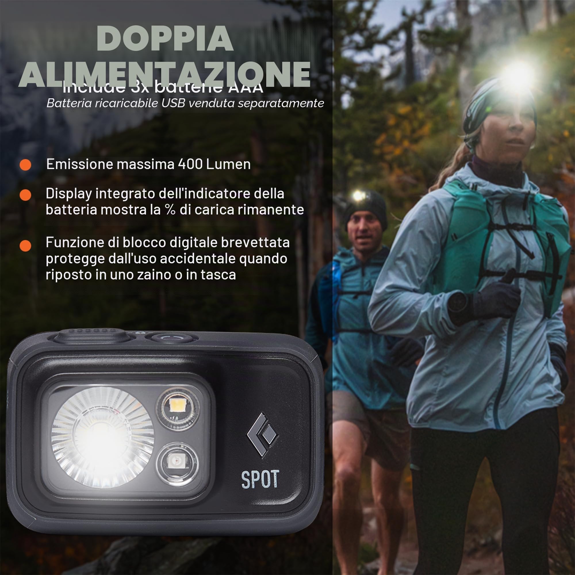 Black Diamond Spot 400 Lampada Frontale Graphite Taglia unica