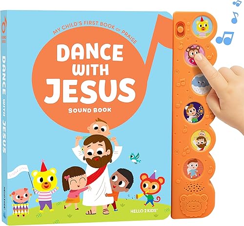 Libros de sonido cristiano de baile con Jesús para niños, 6 canciones bíblicas para niños pequeños, regalos cristianos de Pascua para niños, libros