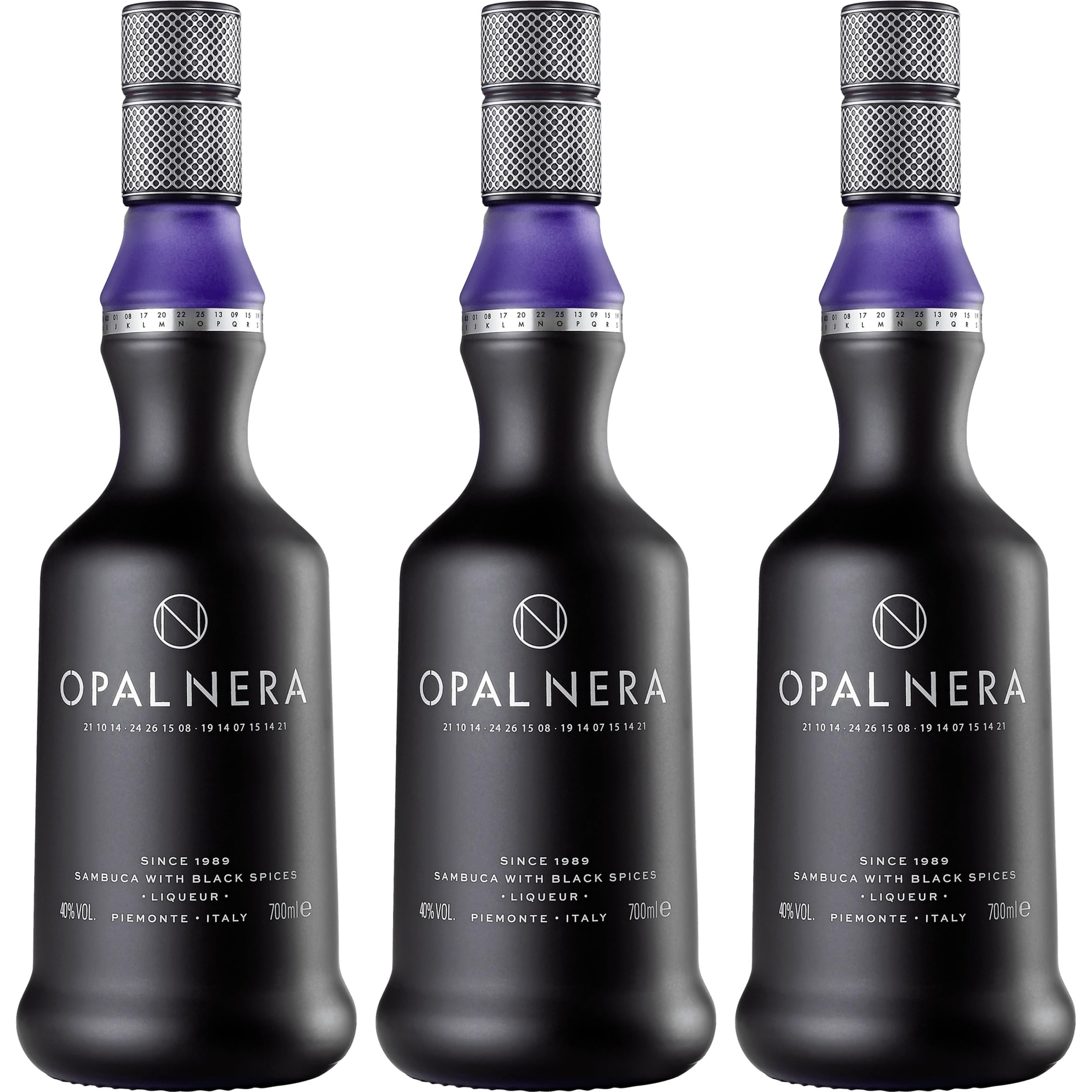 Luigi Francoli Opal Nera Sambuca Likör Italien inkl. FeinWert E-Book (3 x 0.7 l)