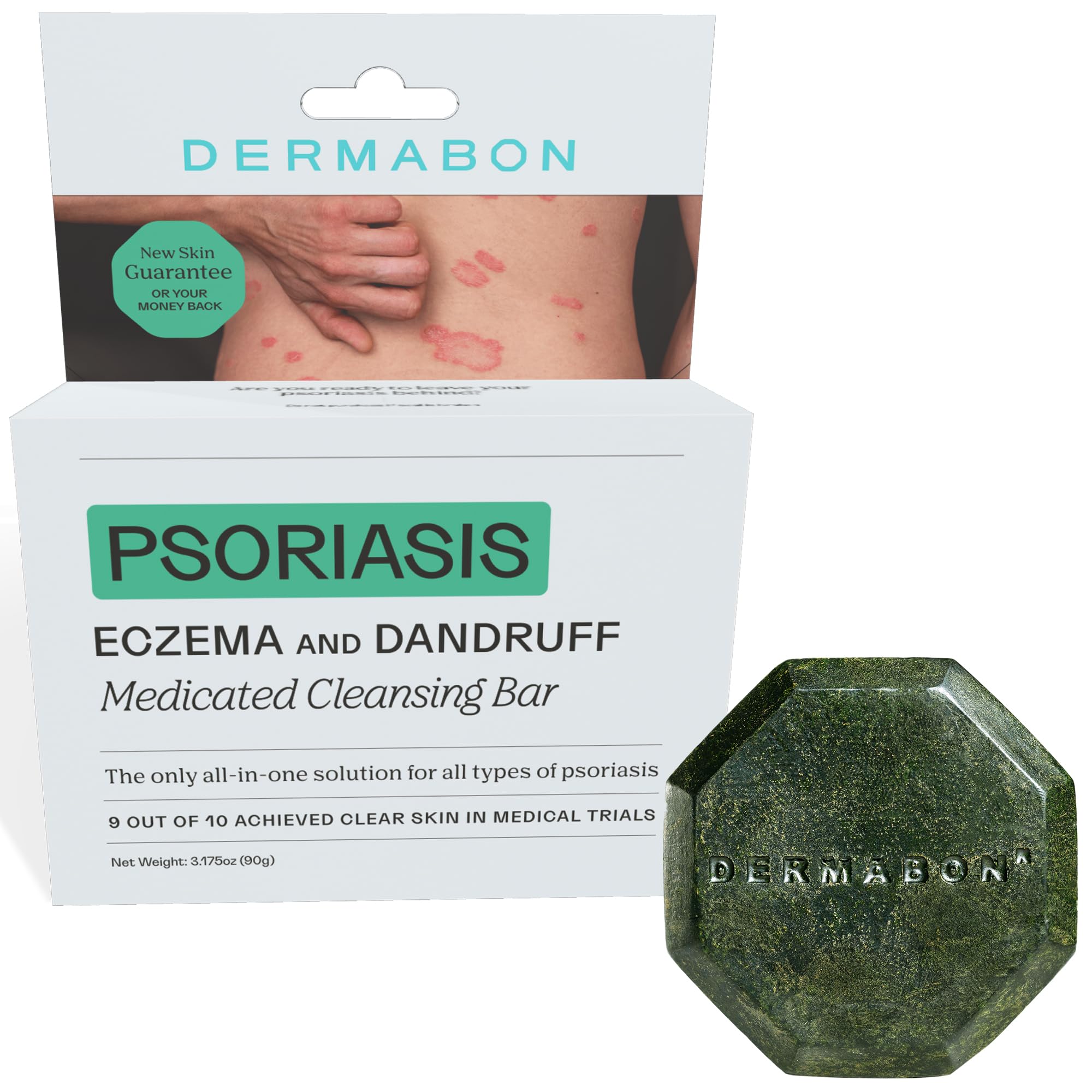 Dermabon Psoriasis, Dermatitis & Dandruff Control soap bar with 2% Coal Tar as its Active Ingredient - 1 Pack