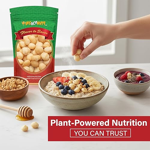 Miniatura 4 de Nueces de macadamia crudas de lujo, 1 libra, sin cáscara y sin sal, paquete de bocadillos de nueces de macadamia crudas kosher de alta calidad por