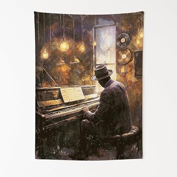 DreamController Soul Musiic Nostalgia Wall Tapestry for Bedroom by DC | African American Tapestry Wall Hanging & Aesthetic Decor for Dorm, Living Room, Picnic & Home | 36"x48"