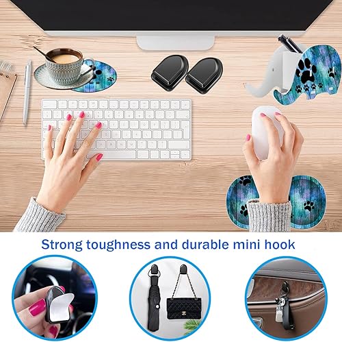 Miniatura 2 de Alfombrilla ergonómica para mouse con soporte para teléfono, soporte para bolígrafo + bonito posavasos + mini gancho, soporte multifuncional para