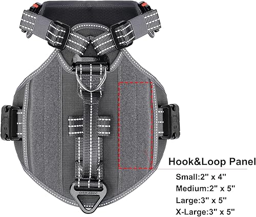 Miniatura 7 de ICEFANG GN8 Arnés táctico para perro de movimiento rápido con asa, reflectante en el entrenamiento para caminar, chaleco K9 sin tirones, correa