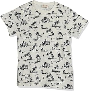 KOTON Boys Palm Printed Short Sleeve Crew Neck Tshirt