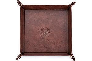 OARIE mens leather valet tray for nightstand