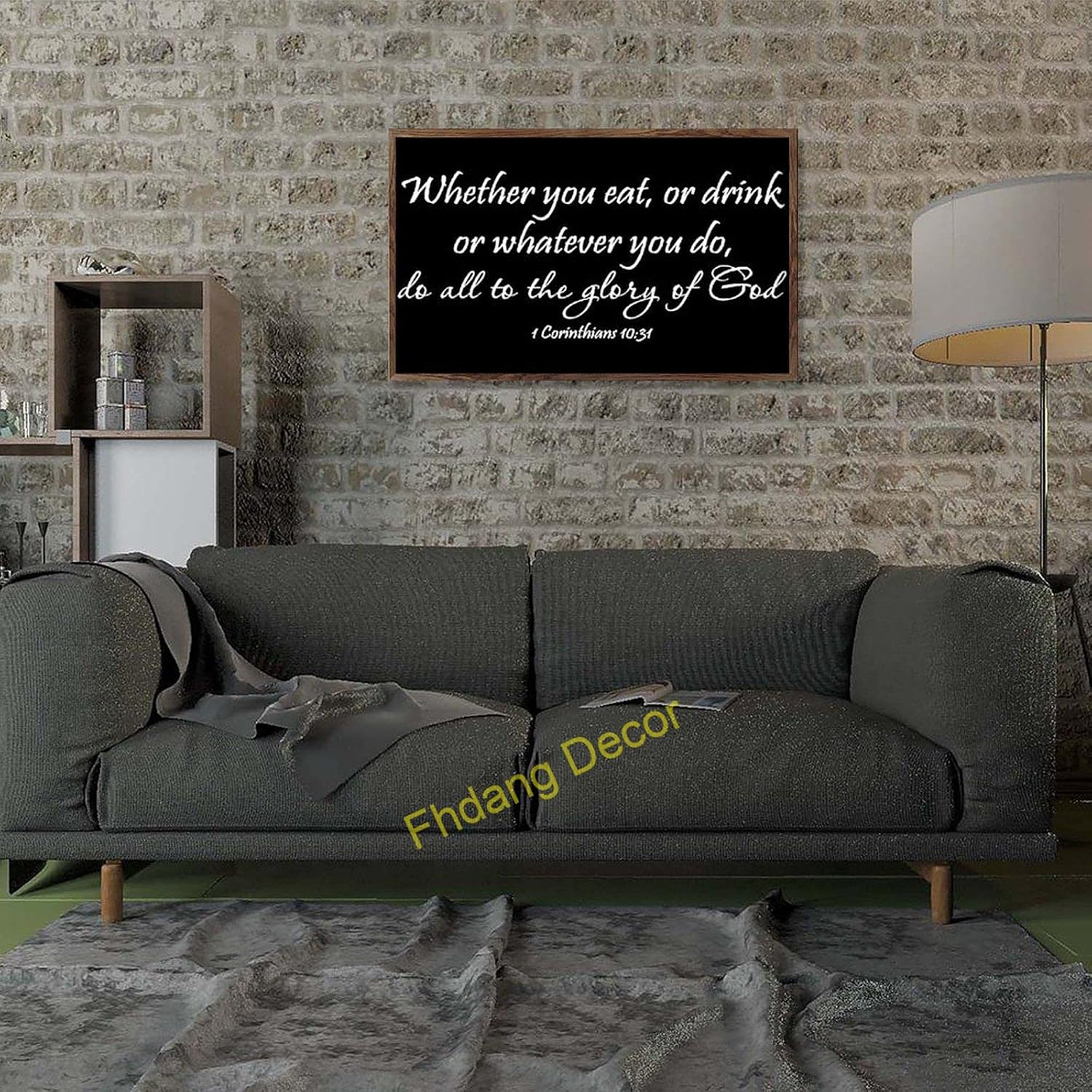 Corinthians 10-31 Whether you eat or drink or whatever you do, do all to the glory of God Framed Wood Sign,Signs for Home,13x22 Inch