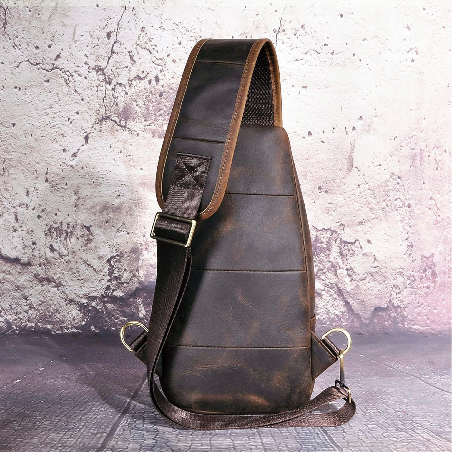 Le'aokuu Men Fashion Casual Tea Designer Travel Hiking Crossbody Chest Sling Bag Rig One Shoulder Strap Bag Men Leather 8015 | Fashion, Casual, Tea, Designer, Travel, Hiking - Image 3