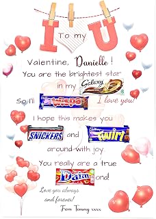 XL Personalised Valentines Chocolate Message Board | Valentines Gifts For Her | Valentines Gifts For Him