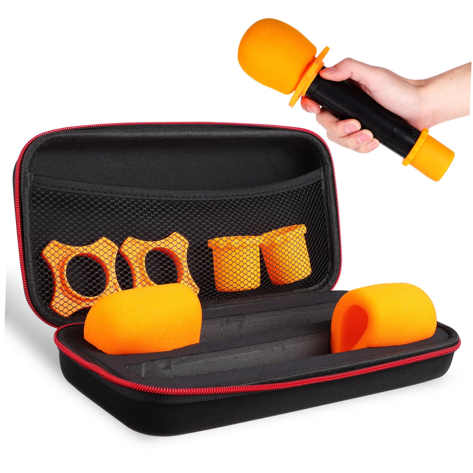 BESPORTBLE Microphone Storage Case with Zipper Closure Sponge Filling Slip Rings Protective Carry Bag for Microphones Covers Accessories Capacity for Safe Storage