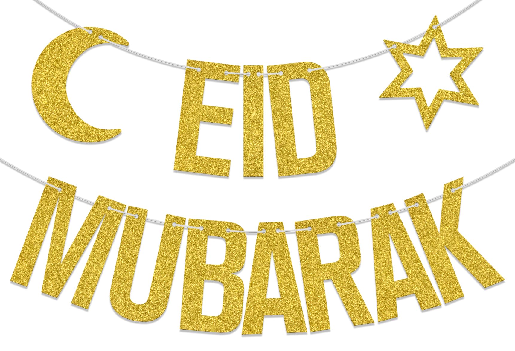 Eid Mubarak Banner - Eid Decorations - Ramadan Decorations for Home Gold