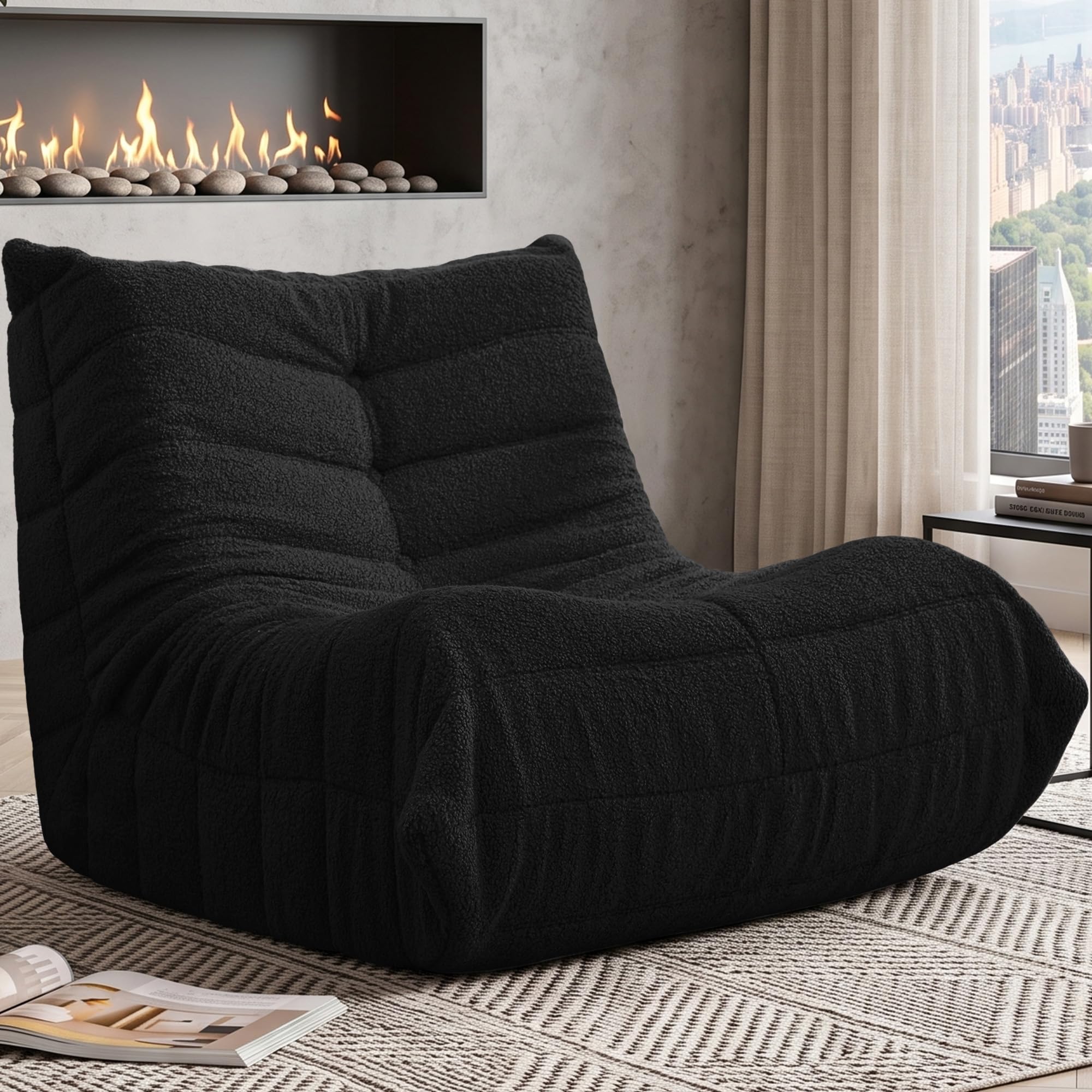 Corner Bean Bag Chair for Adults, Togo Fireside Chair with Memory Foam