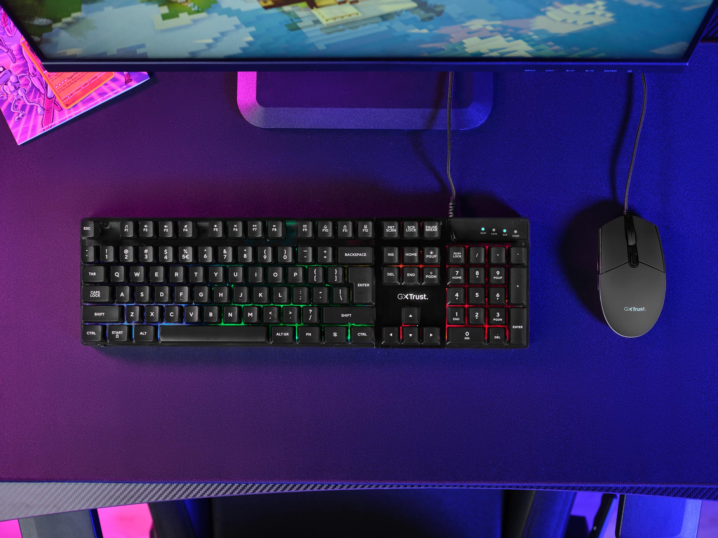 GXTrust 838 Azor Teclado Gaming y Ratón con Cable QWERTY Español, Iluminación LED, 800-3000 dpi, Anti-Ghosting, Pack Gamer para Juegos Windows Mac PC Ordenador Portátil - Negro — view 6