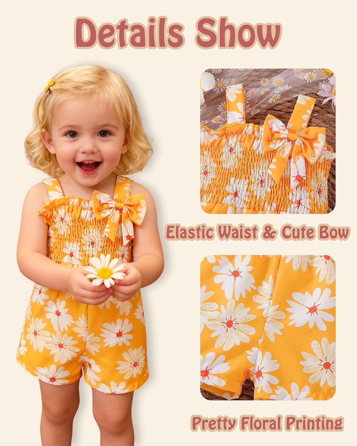 Baby Girl Clothes Toddler Girl Summer Outfit Infant Romper Ruffle Sleeveless Tank Top Jumpsuit 6M-3T image 5