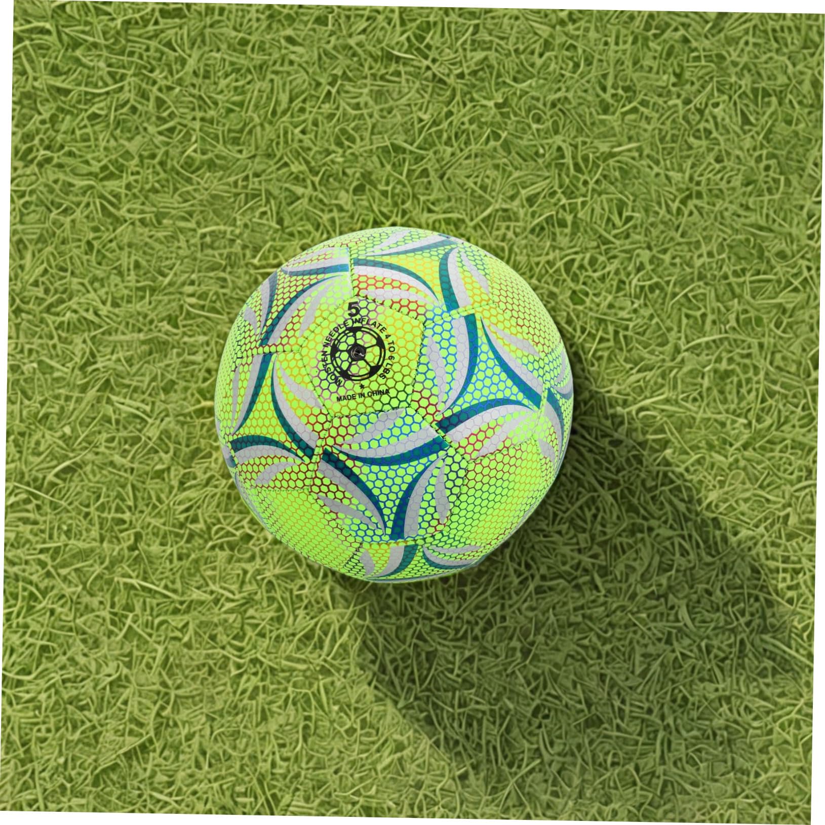 Pallone da Calcio Fluorescente Standard per Adulti e Ragazzi Resistente e Cucito Macchina per Allenamenti Diurni e Notturni su Campi di Calcio