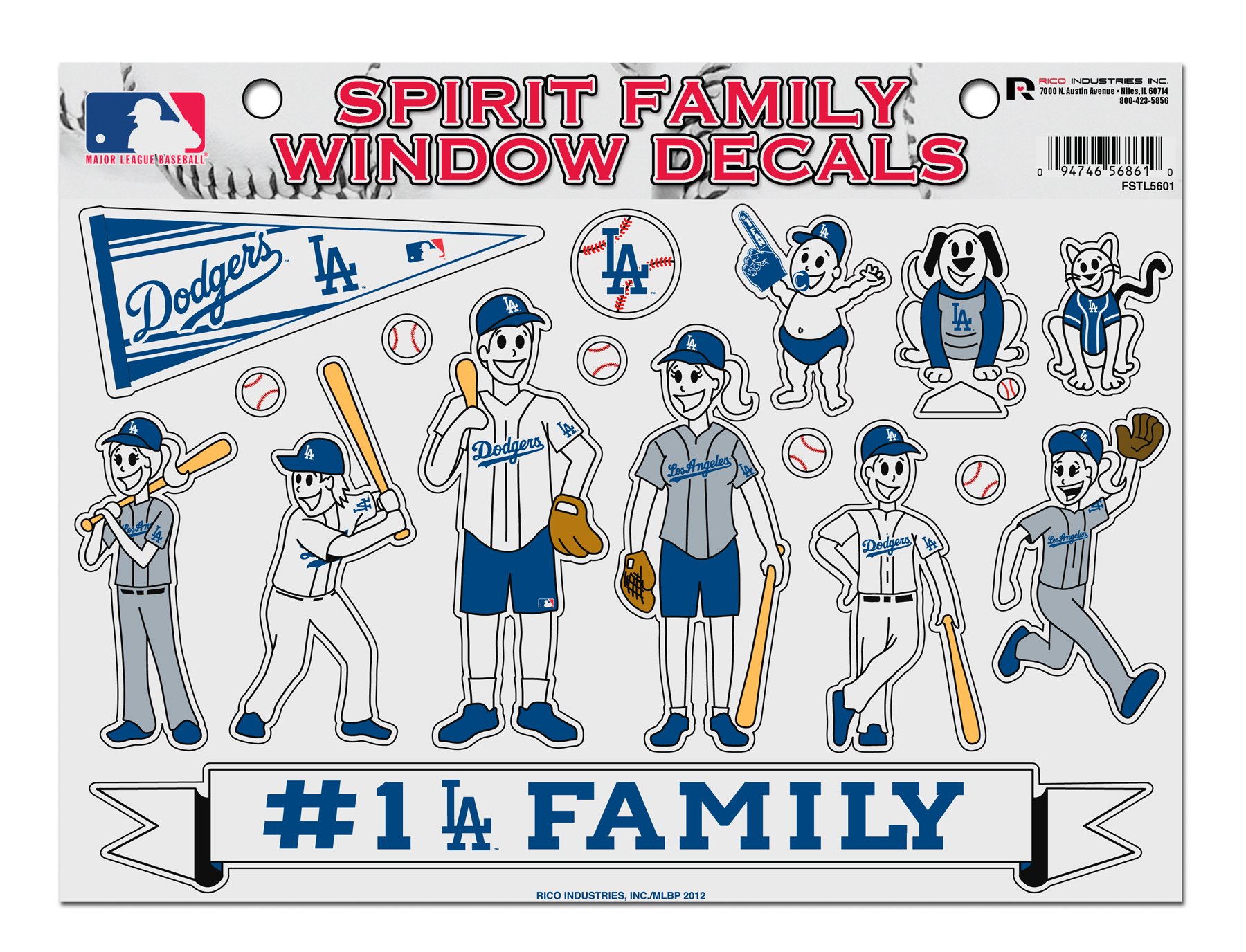 Rico MLB New York Yankees Spirit Family Decal Sheet, 8.5 x 11-inches