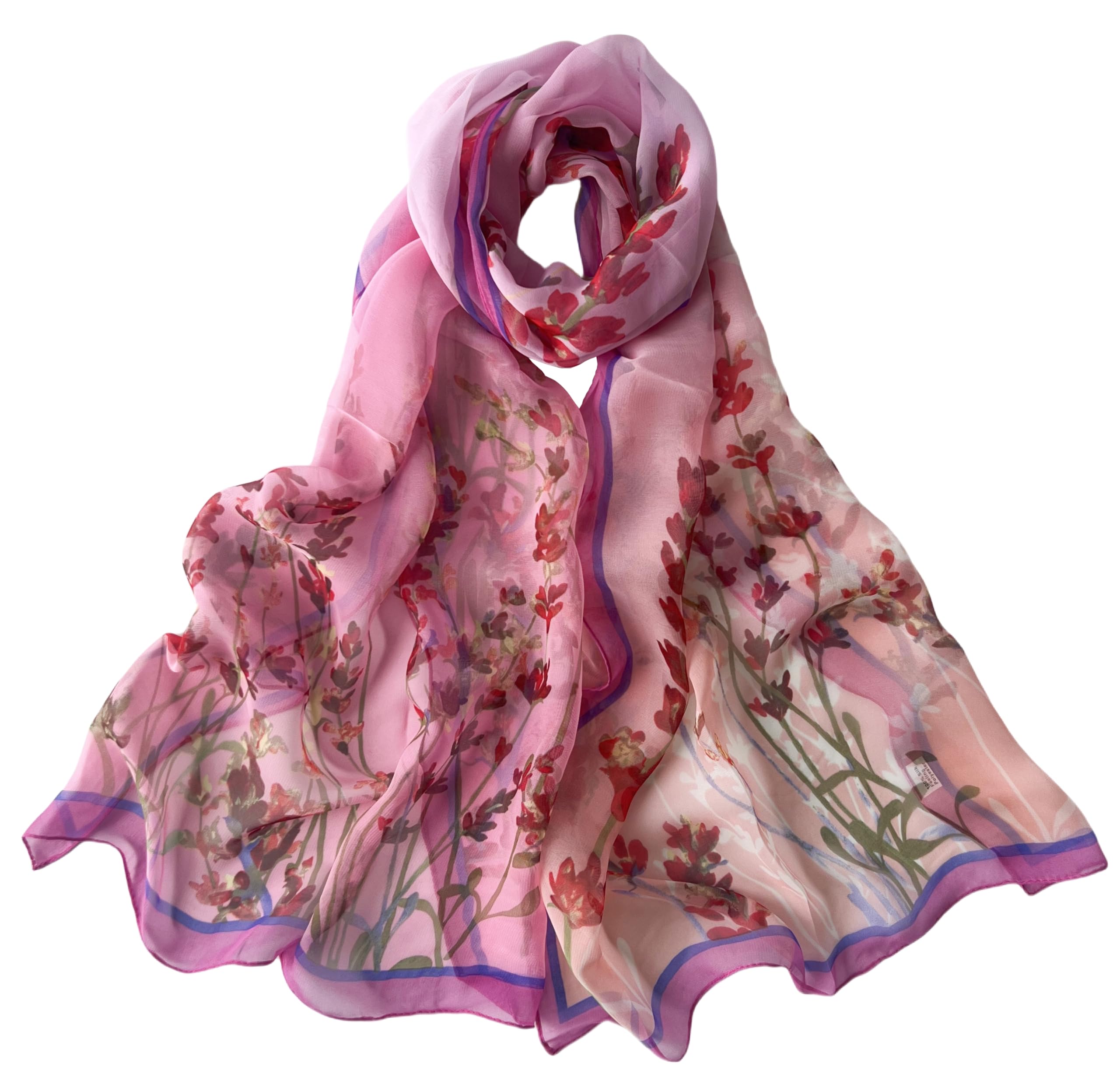 MINIDORA Lightweight Scarves for Women Elegant Floral Pattern Scarf Shawls Sunscreen Head Shawls