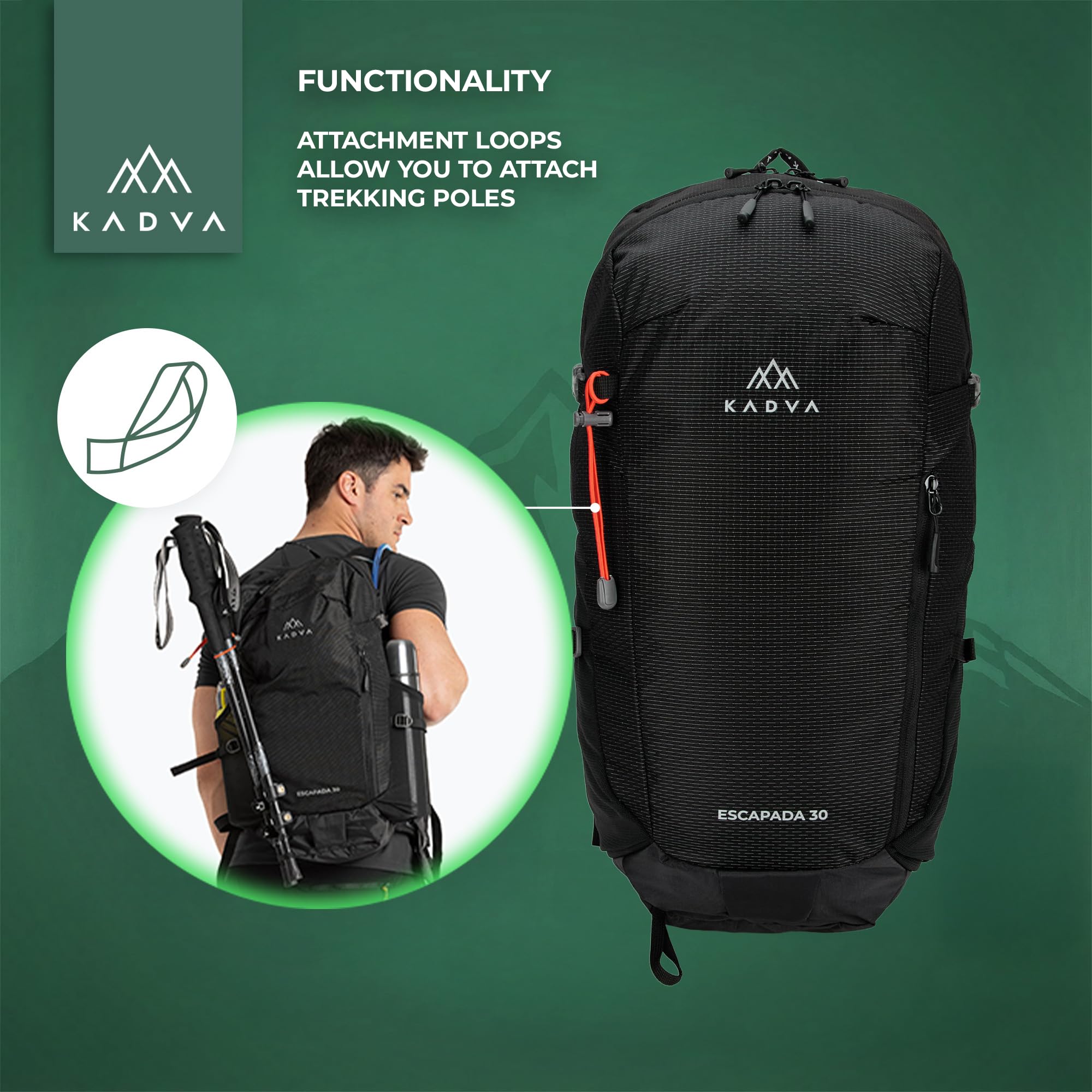 KADVA Escapada Zaino da trekking per attività Unisex - Adulto