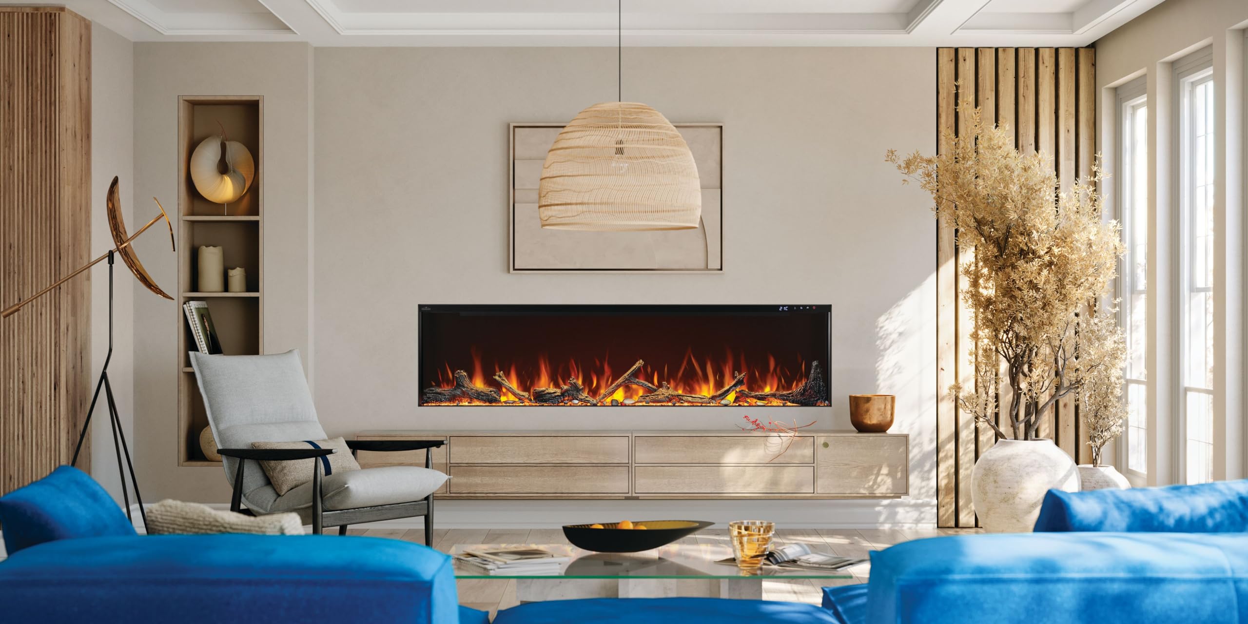 Astound 74 FlexMount Electric Fireplace - NEFL74AB - 74-Inch