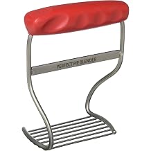 Perfect Pie Dough Blender & Pastry Cutter Tool Heavy Duty Stainless Steel Blades for Easy Mixing Ergonomic Soft Grip Handle Ideal for Baking Pizza, Pie, Cookies - Red