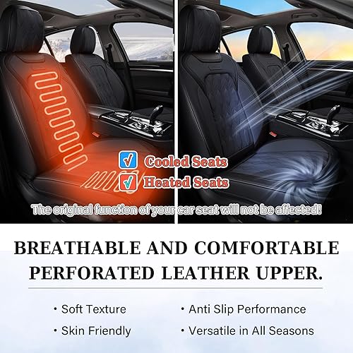 Miniatura 8 de Coverado Juego completo de fundas de asiento para auto, de lujo, piel de napa de alta calidad, patrón en relieve, protector, impermeable, ajuste