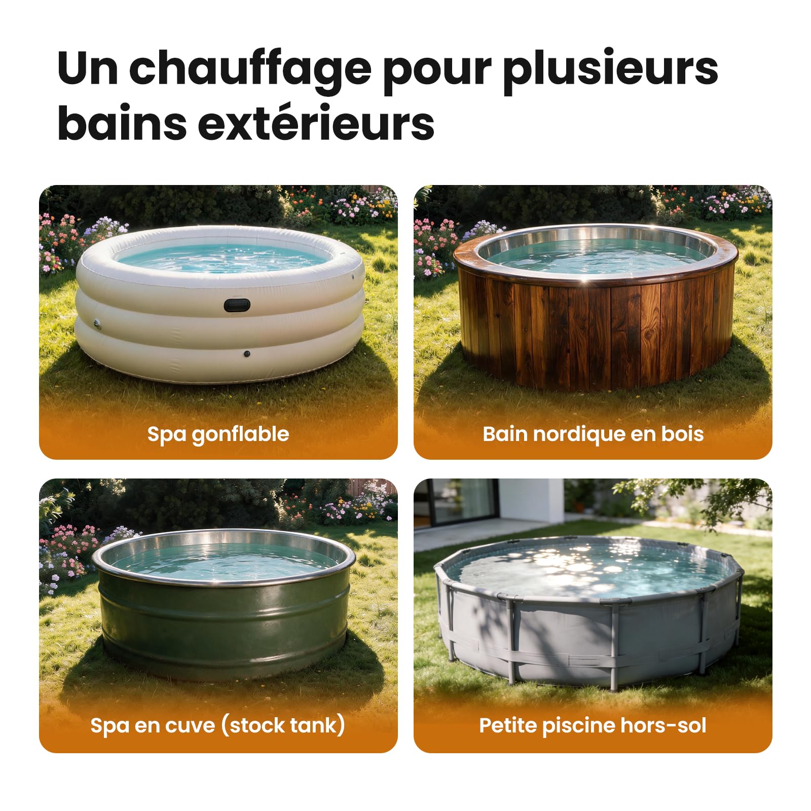 ECO POOLTECH - Riscaldamento per piscina in legno, per esterni, colore verde
