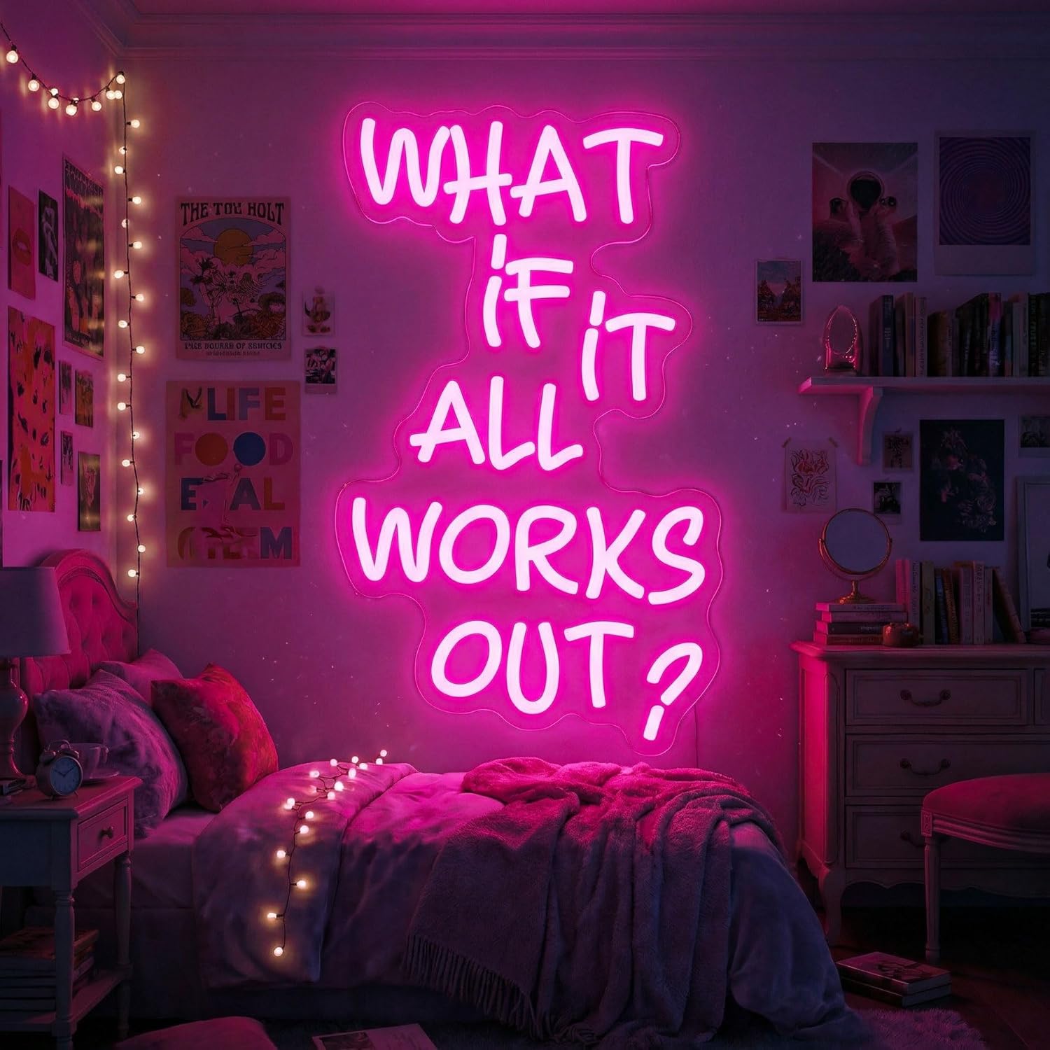 What If It All Works Out Neon Sign Led Neon Lights Neon Signs for Wall Decor Light Up Sign for Birthday Party Club Gift - Image 6