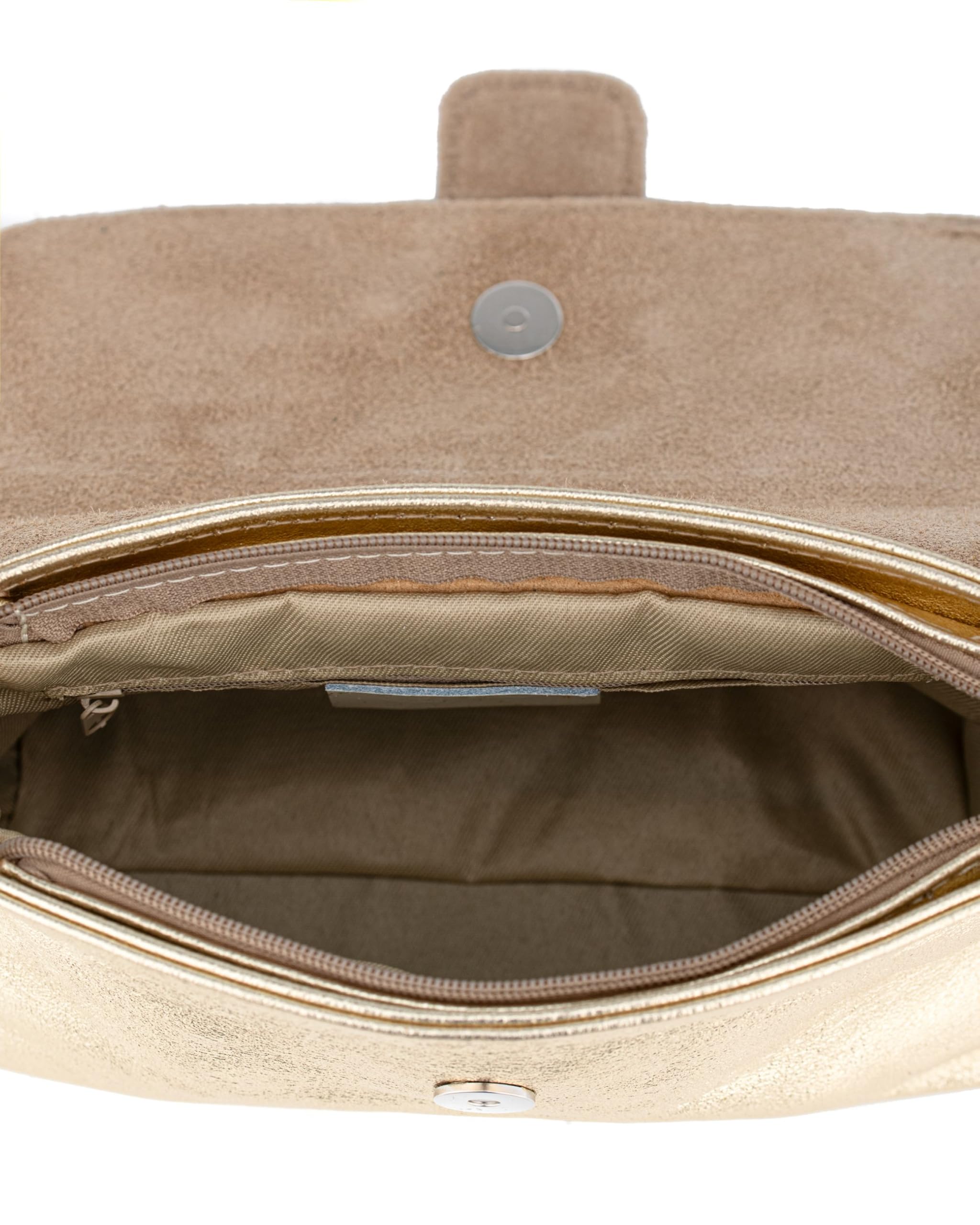 Caspar Elegante Leder Umhängetasche Damen Clutch Kleine Crossbody Bag mit verstellbarem Schultergurt - PREMIUM LINE - Modell No.848 - Made in Italy