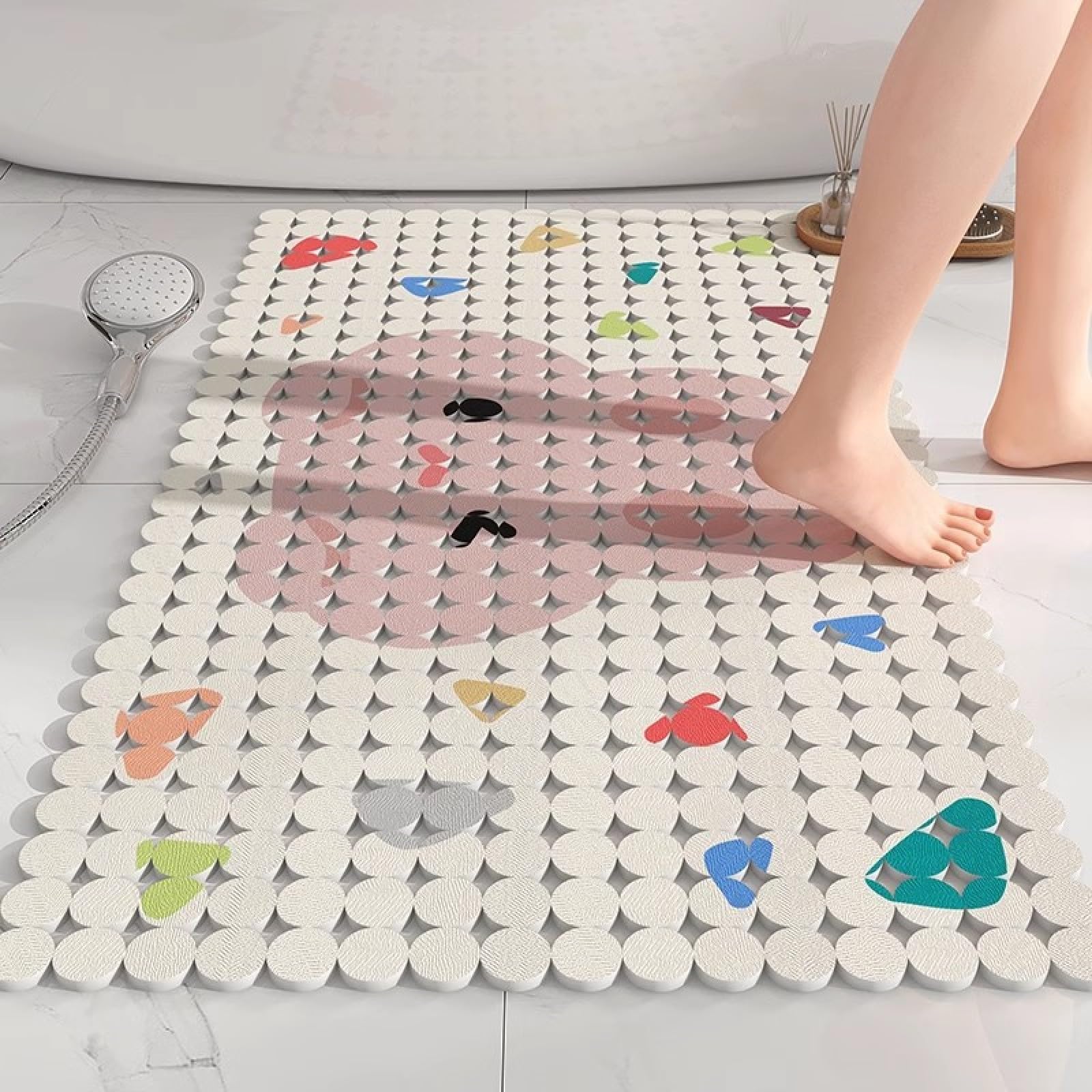 Tappeto Antiscivolo Doccia 60X90Cm Stampa Coniglio Tappetino Bagno,Antiscivolo Per Tappeti Vasca,Per Tappeti Lavabile In Lavatrice,Resistente Materiale Pvc Con Ventose
