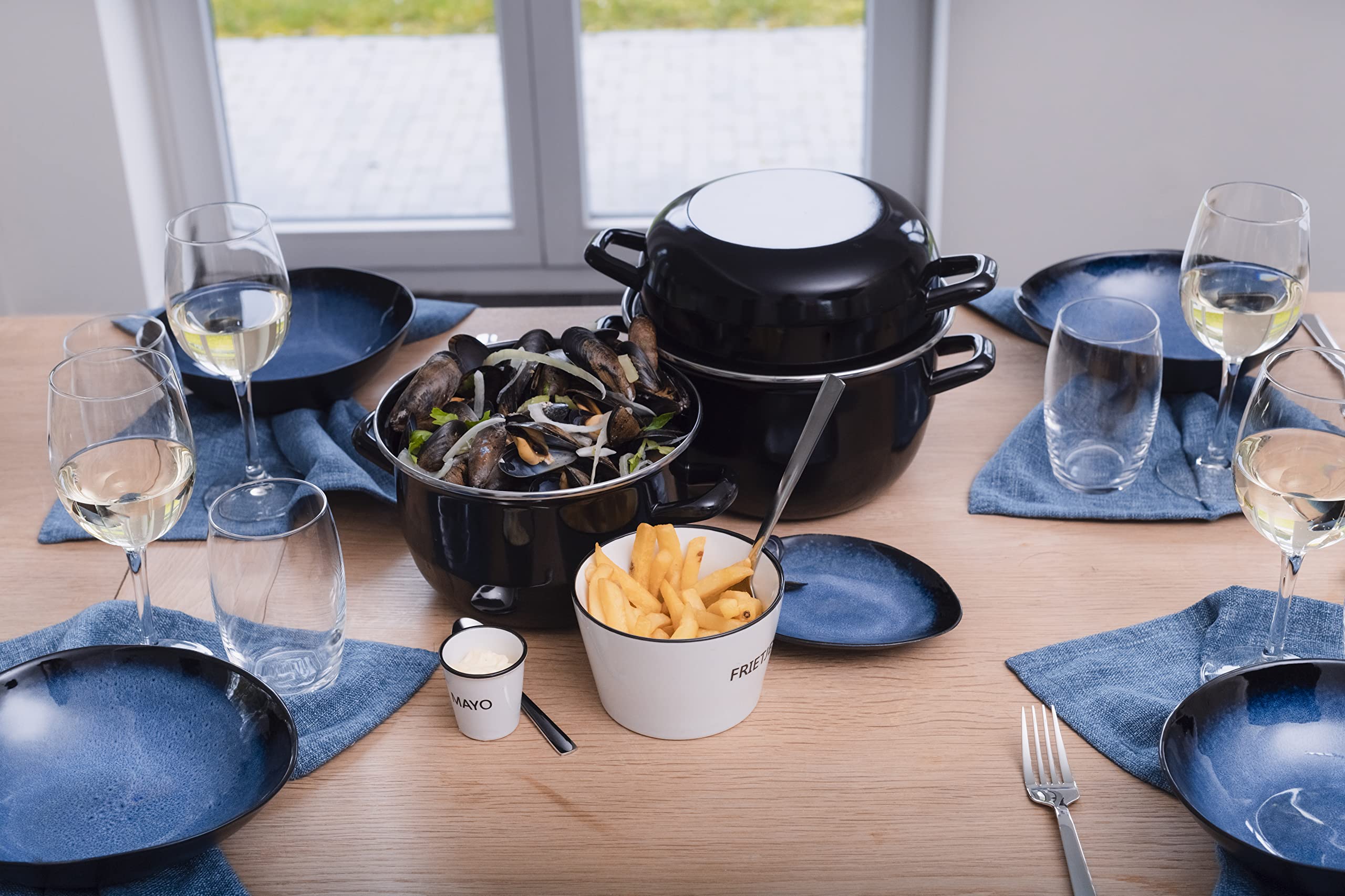 Cosy & Trendy Assiette Creuse OvaleSaphire Bleu-19,5 X 16,5 Cm-Lot de 4