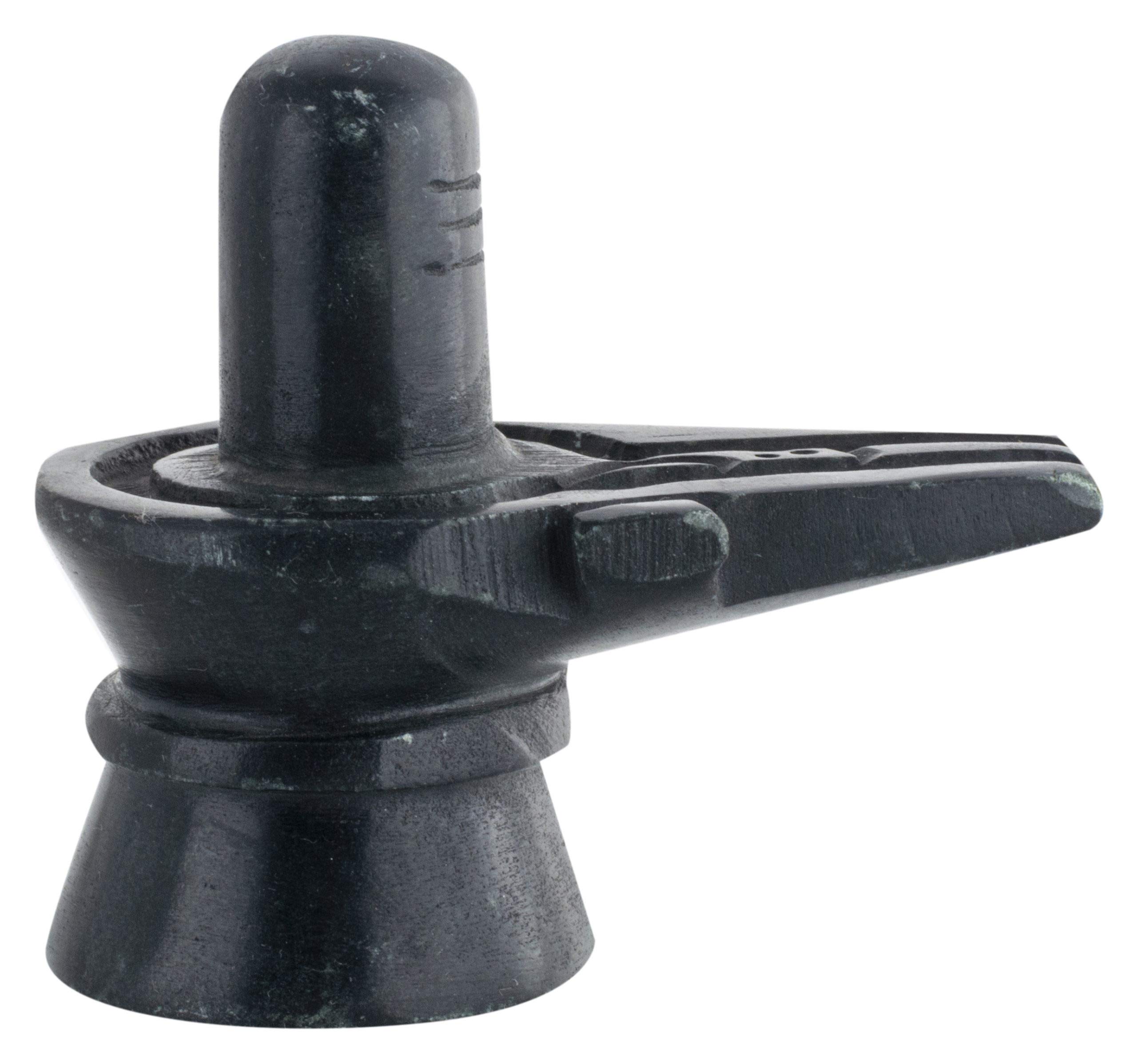 SoilMade Black Marble Shivling, Oval Shape, Marble Made, Size Aprox 9cm and 120g, Pack of 1 Marble Shivling in Box