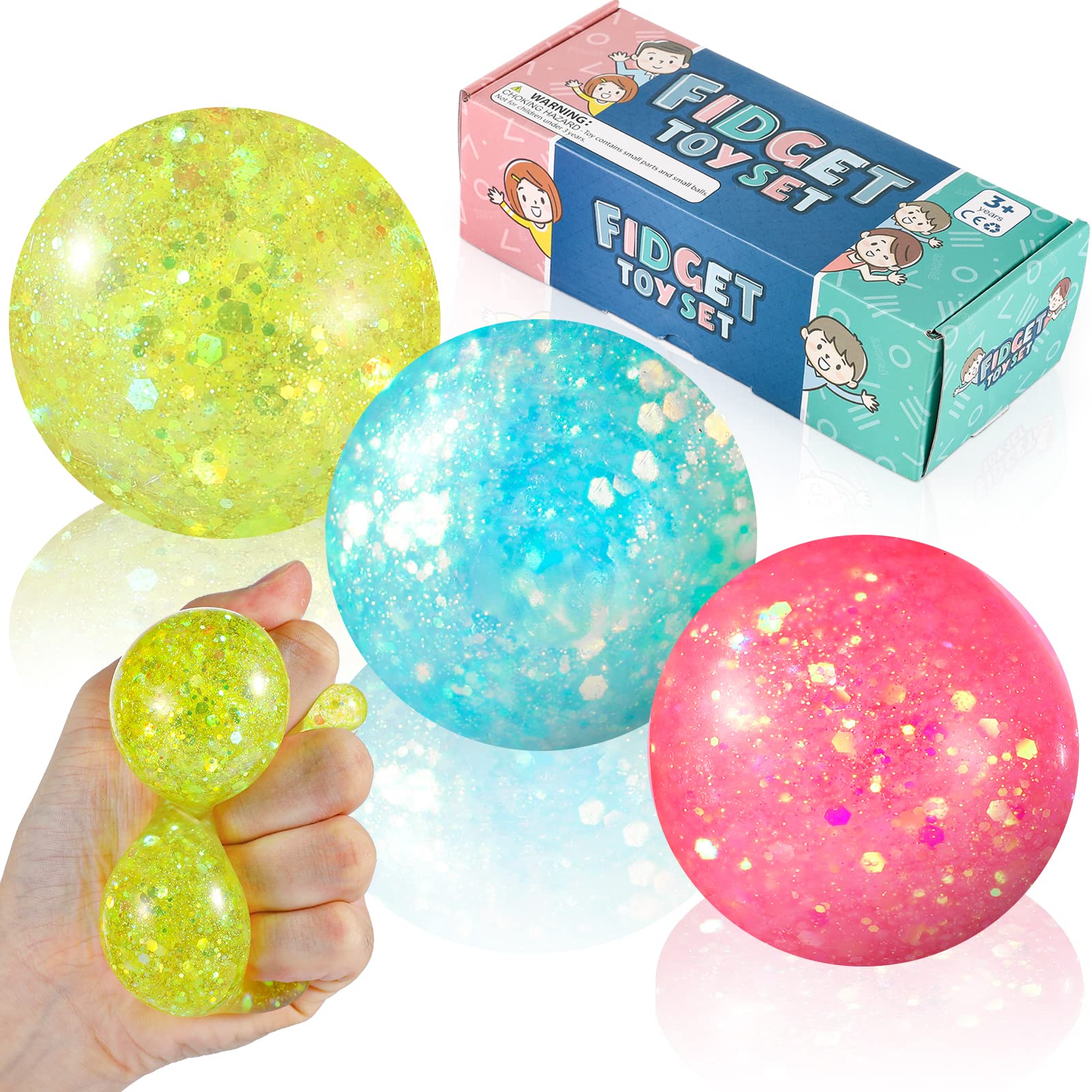 Stress Balls For Kids And Adults Glitter Squeeze Stress Balls