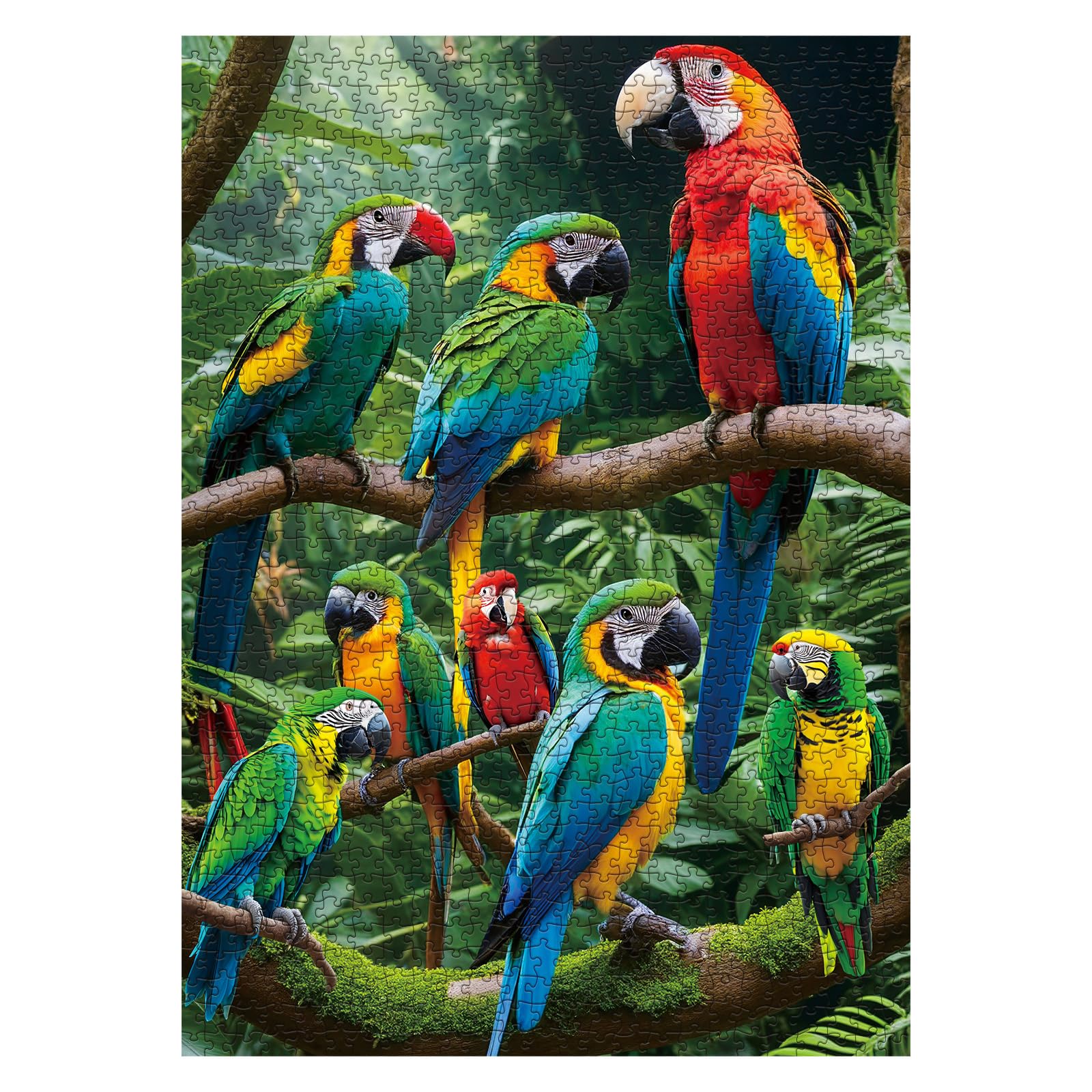 Parrot Puzzles for Adults 1000 Pieces, Tropical Bird Jigsaw Puzzles, Forest Landscape Puzzles for Wall Art - Image 2
