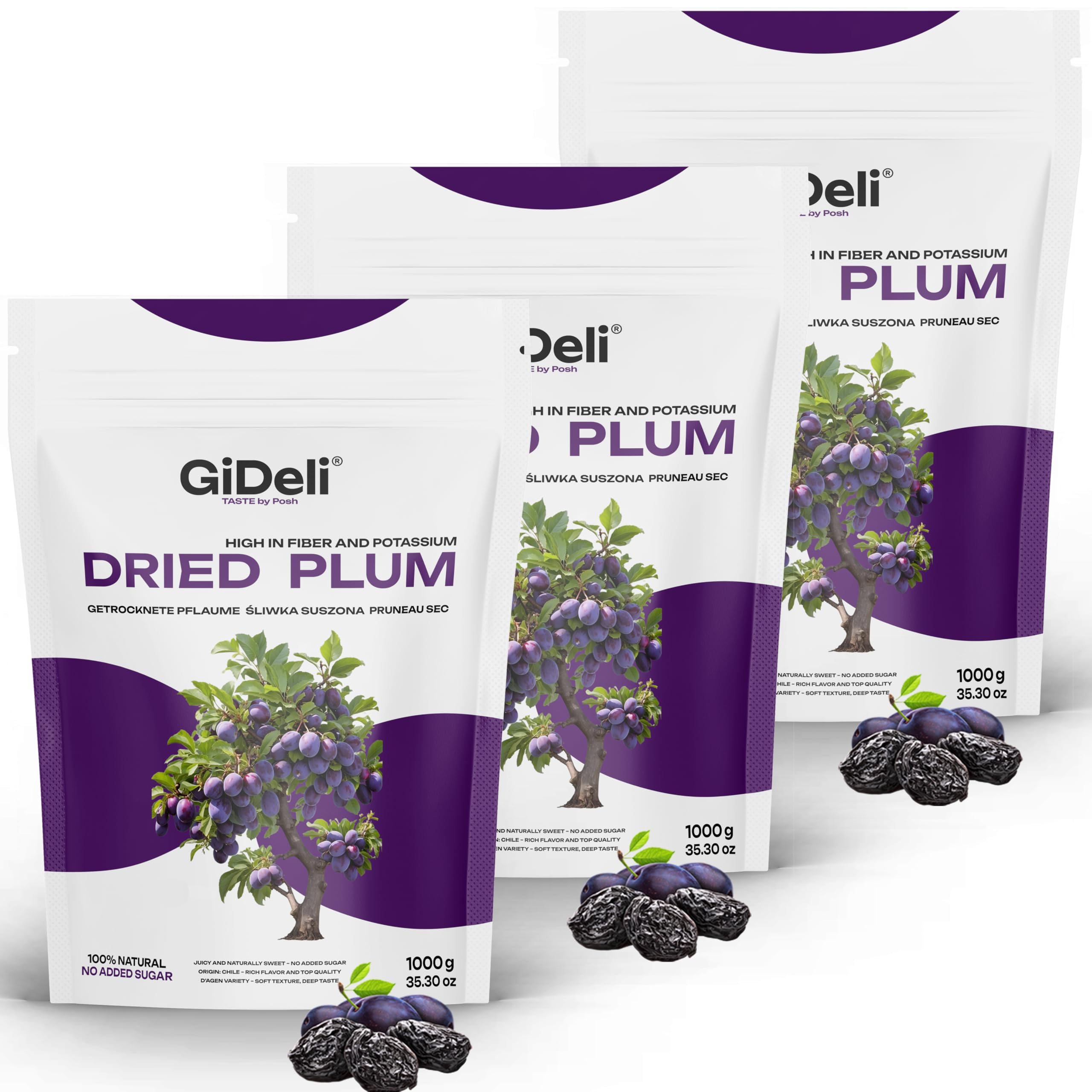 GiDeli Ciruelas secas 3 kg sin piedra sin azúcar de Chile