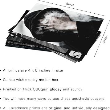 Grunge Aesthetic Wall Collage Kit - 40pcs 4x6inch Dark & Black Picture Set for Dorm & Bedroom Room Decor