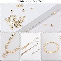 Vista 3 de 1800 cuentas doradas para hacer joyas, cuentas espaciadoras surtidas, cuentas de cubo en forma de Rondelle, cuentas de columna de tubo, cuentas