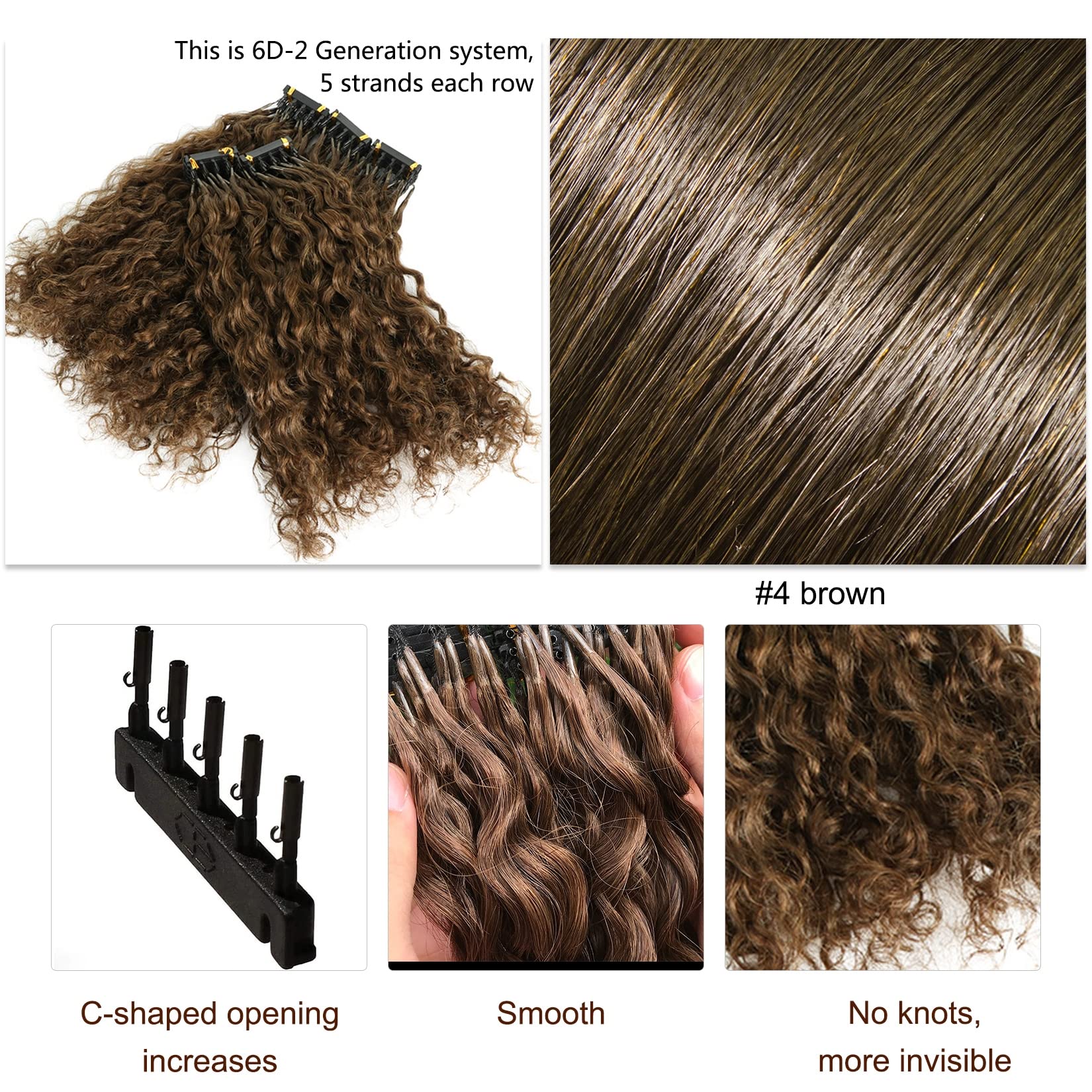 Amazon.com: 2nd Generation 6D Hair Extensions Human Hair 100g/set, 4 Brown 6D2  Hair Extensions, Invisible Natural Wavy Human Hair Extension, Fast Install  Real Wigs for Salon,16in : Everything Else