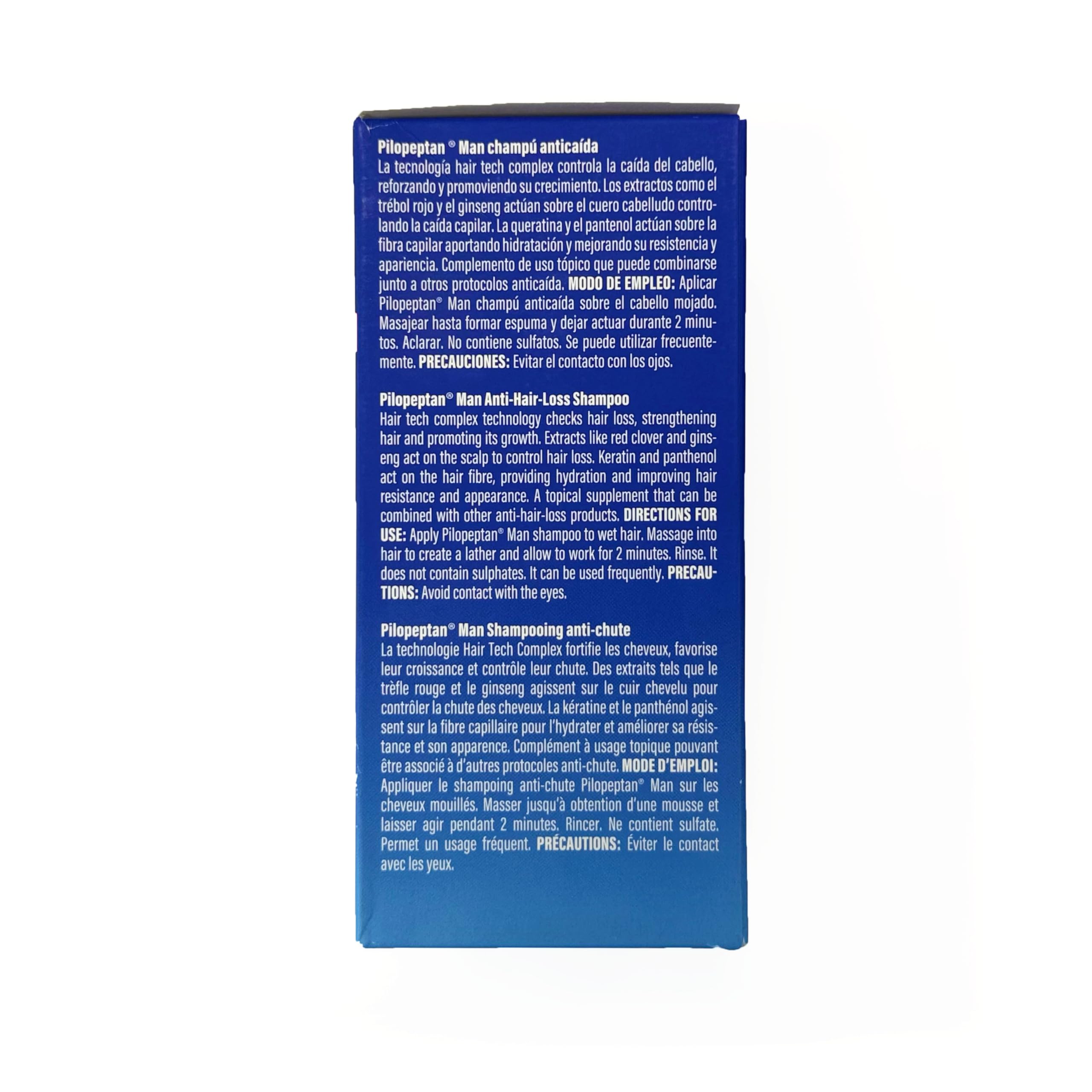 Pilopeptan Man Champú Anticaída Hombre 250ml Fortalece Reduce Caída Ginseng Trébol Rojo Queratina Pantenol Sin Sulfatos