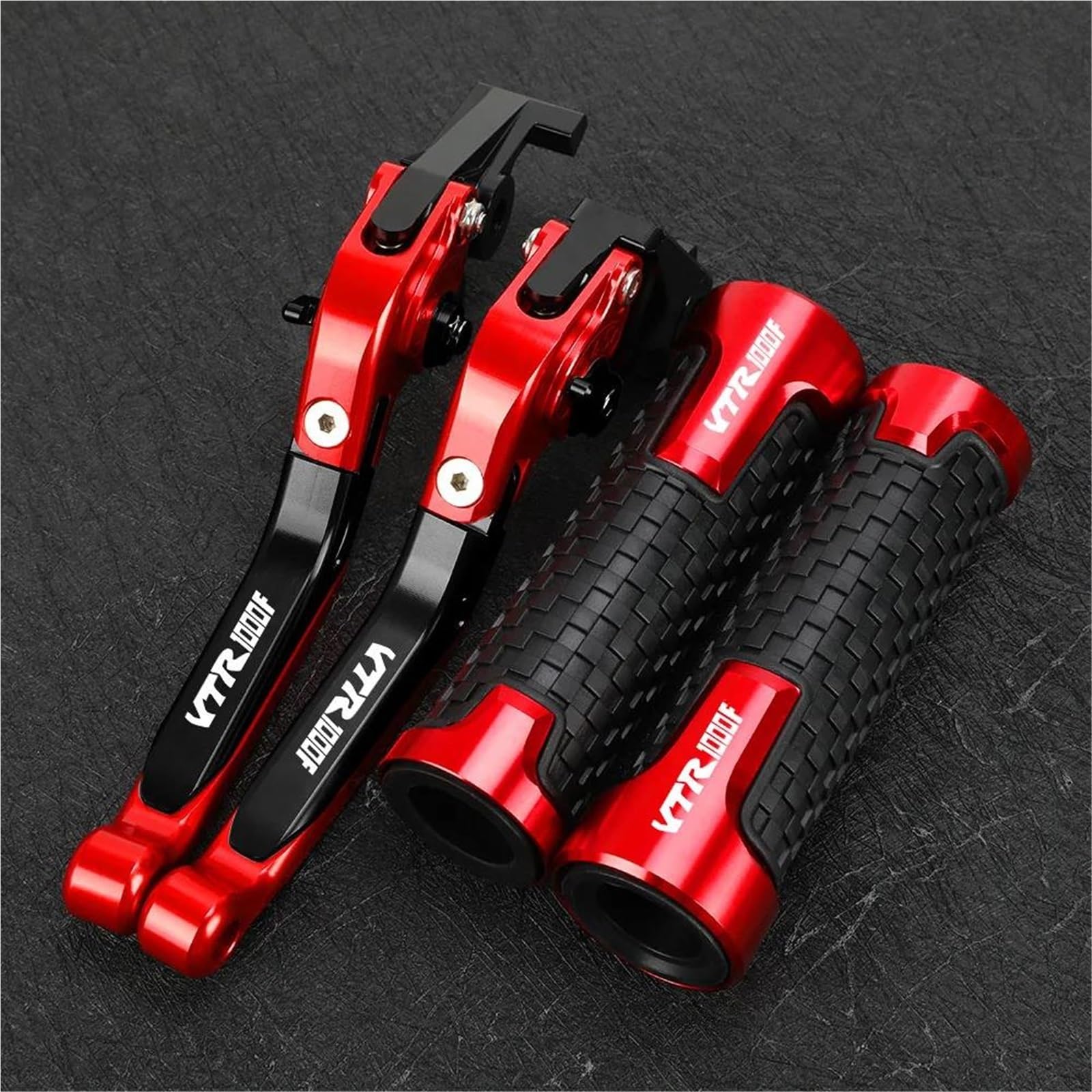 Tgvselpj Red 2 Motorcycle Part Motorcycle Folding Extendable Clutch Levers Brake Adjustable Handle For H-Onda Vtr1000f Firestorm 1997-2007(Red 2)