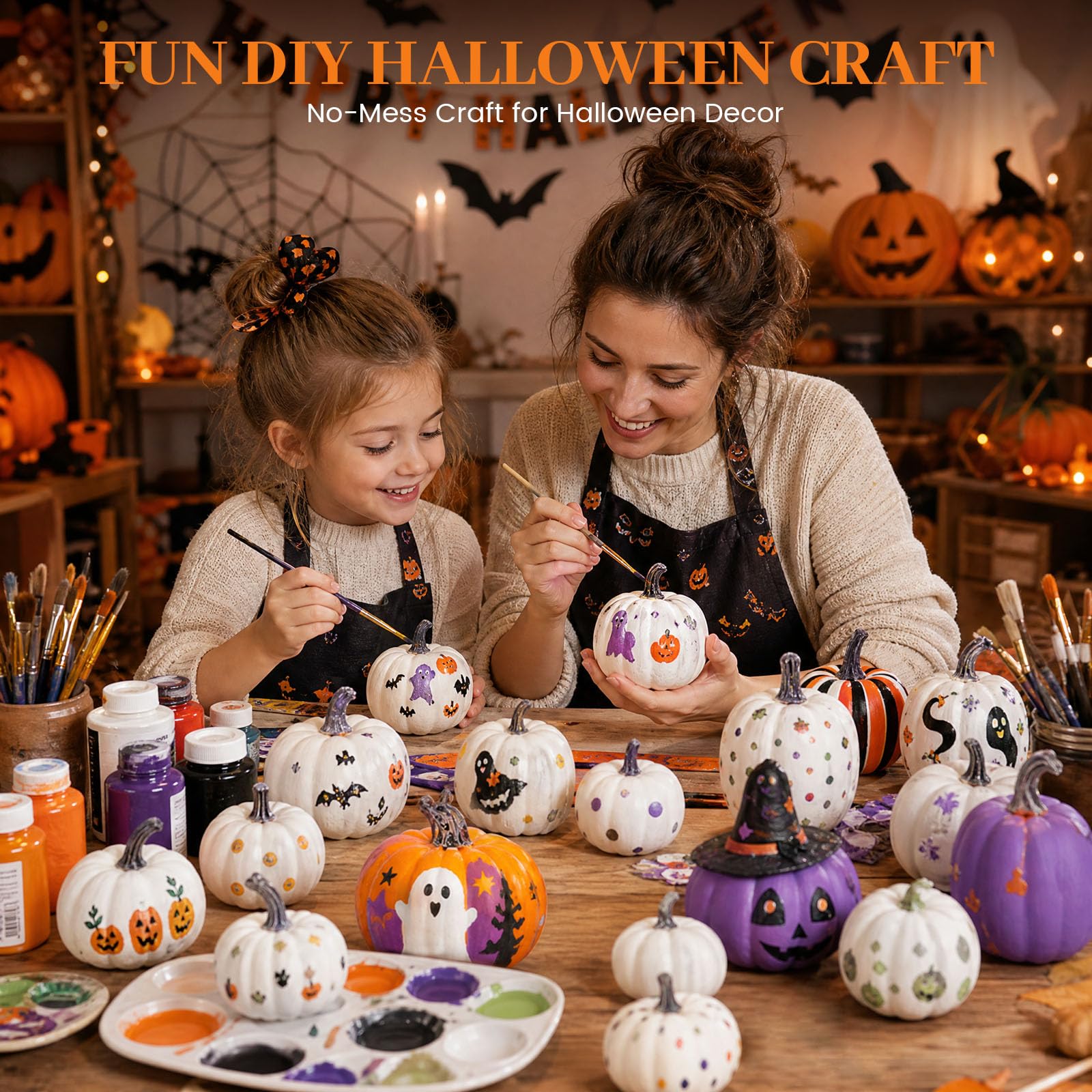 DomeStar 14 zucche artificiali bianche, dimensioni assortite, zucche in schiuma bianca, grandi zucche finte bianche, per decorazioni fai da te, autunno, Halloween, Ringraziamento