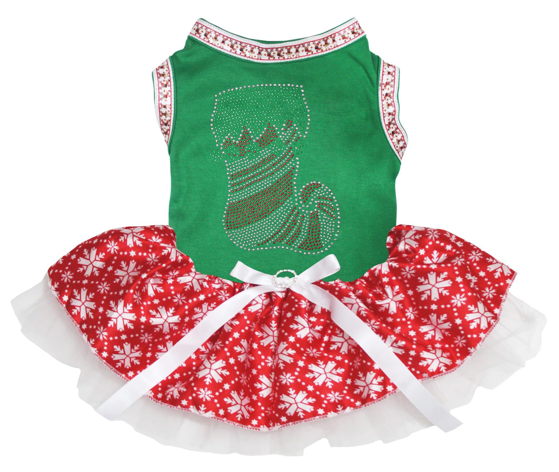 Chaussettes de Noël pour chiot vert XXXL avec strass scintillants