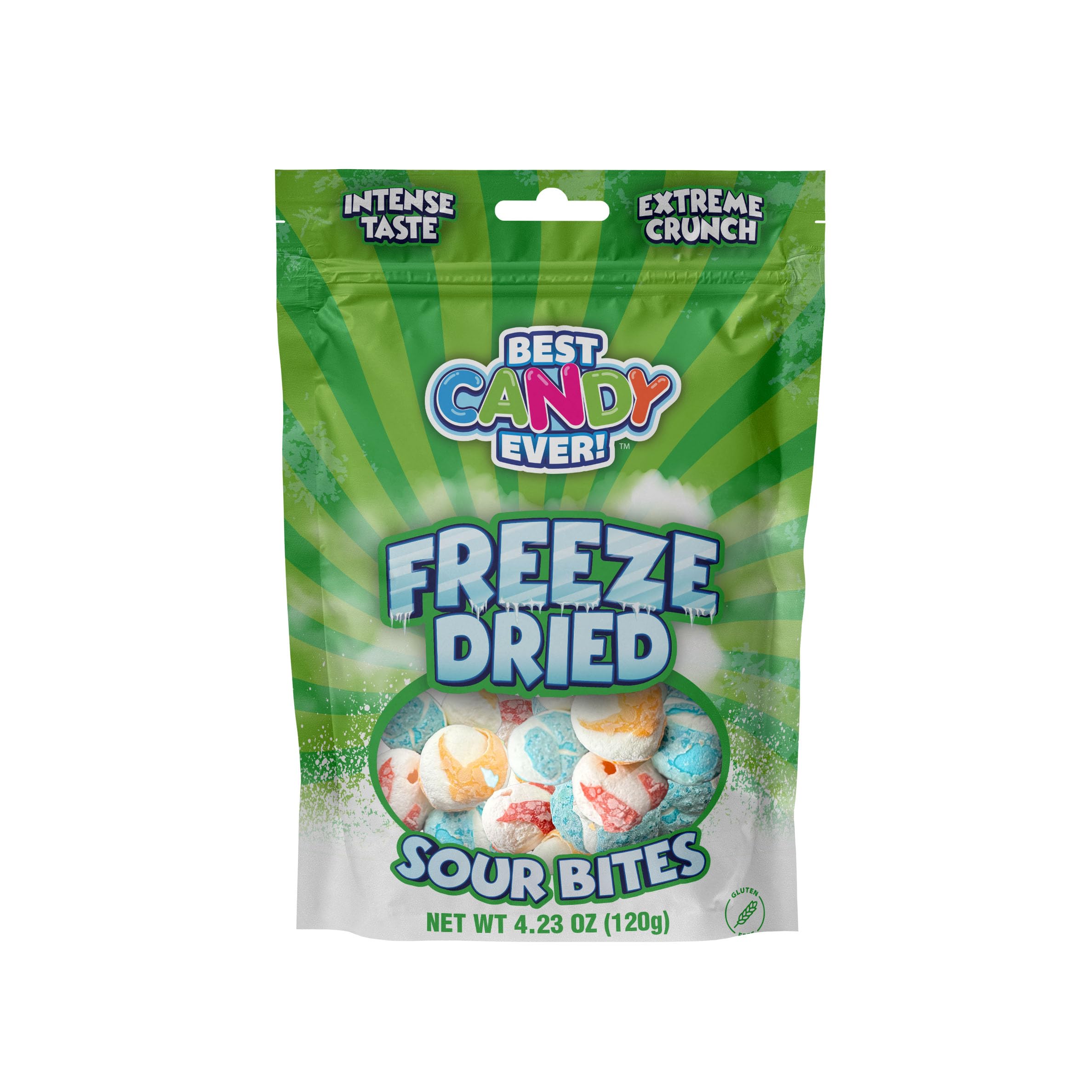 BEST PARTY EVER! Freeze Dried Candy Sour Bites, Crunchy Candies with Intense Taste, 4.32 oz, Pack of 2