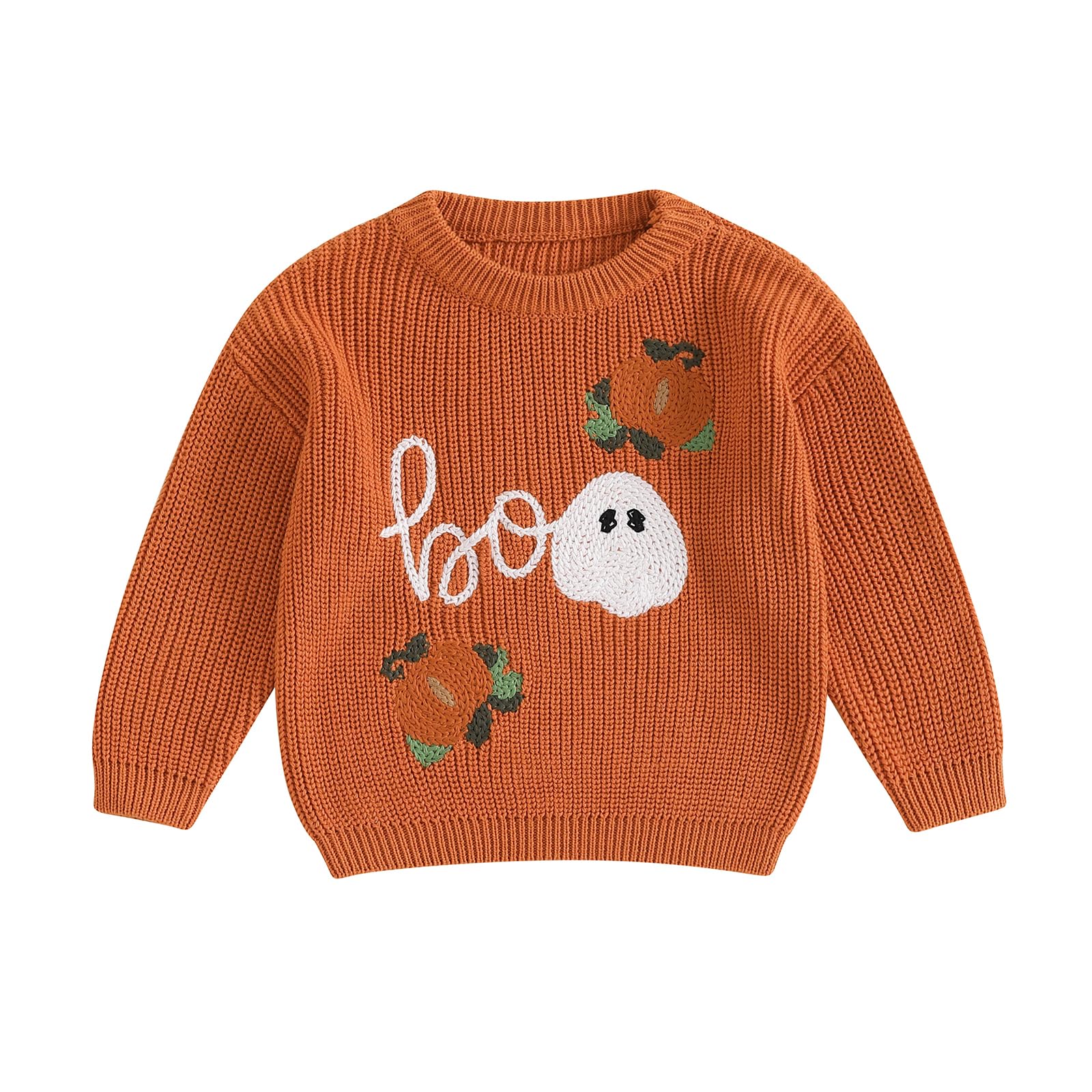 LSFYSZD Toddler Baby Girls Boys Halloween Pumpkin Sweaters Long Sleeve Crew Neck Winter Warm Knitwear Pullover Jumpers Top — view 174