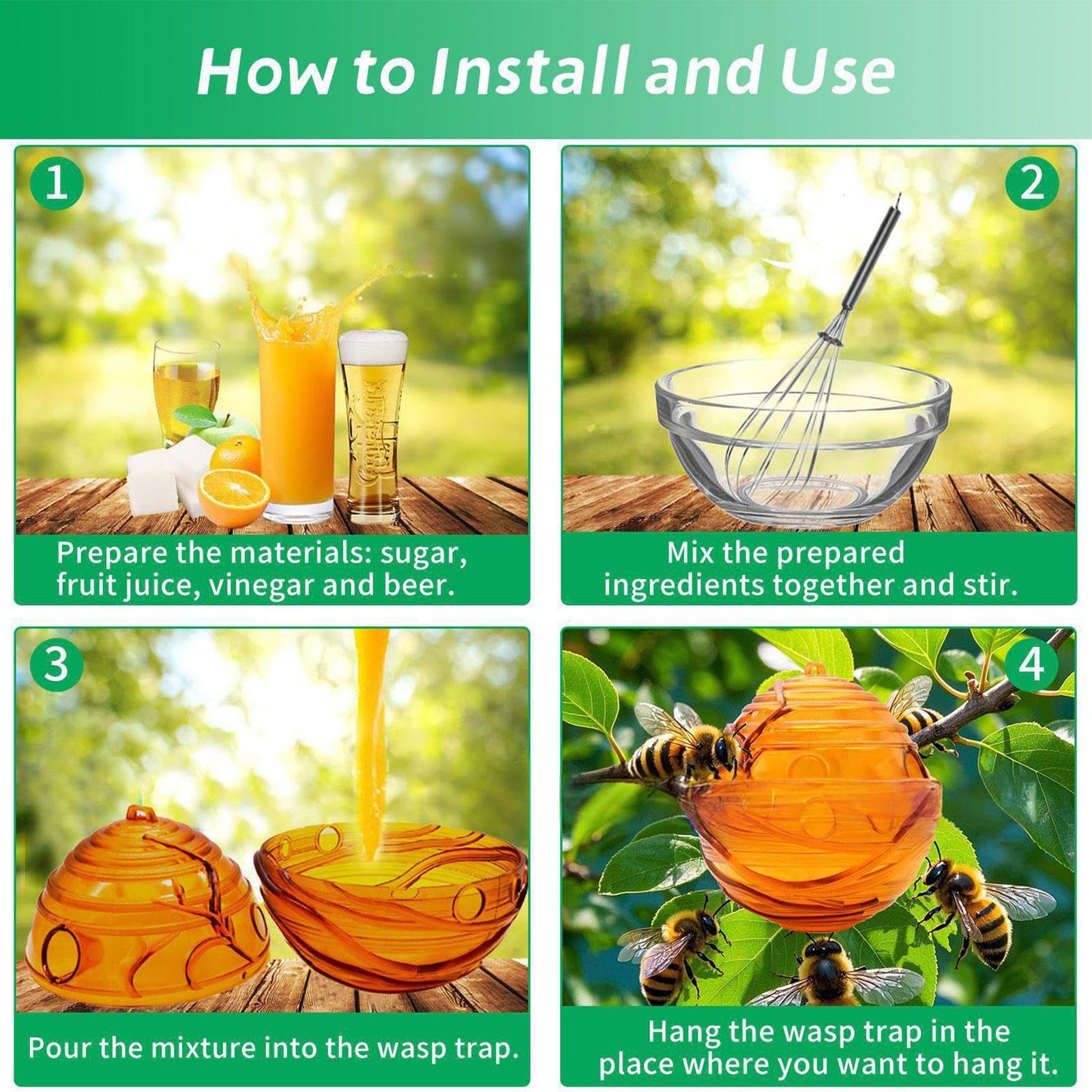 Amazon.co.jp: スズメバチトラップ 屋外用 | 2個セット スズメバチと